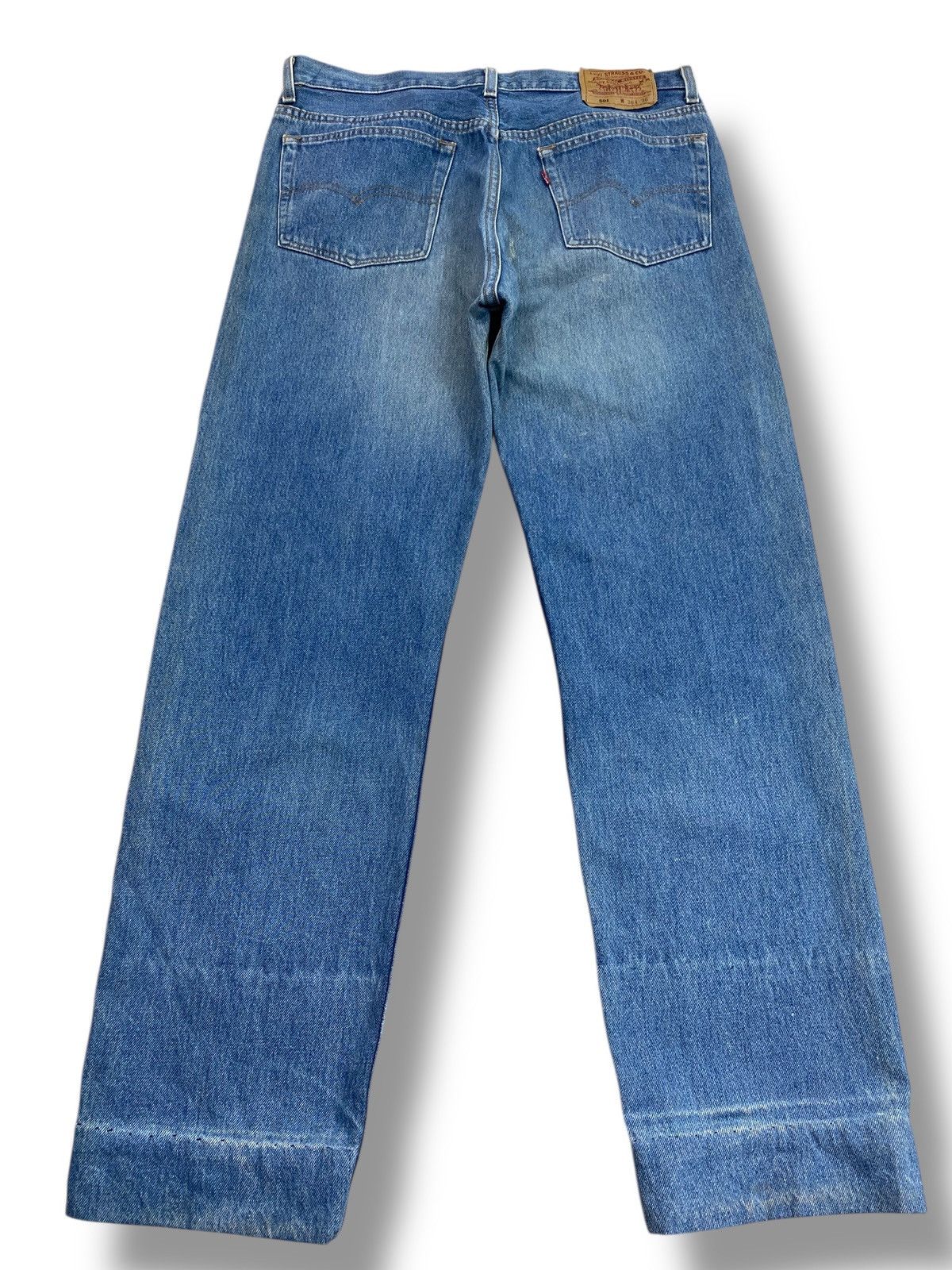 Levi's Vintage 501 Levi’s Medium Blue Wash Style Loose Jeans Size US 33 - 3 Thumbnail
