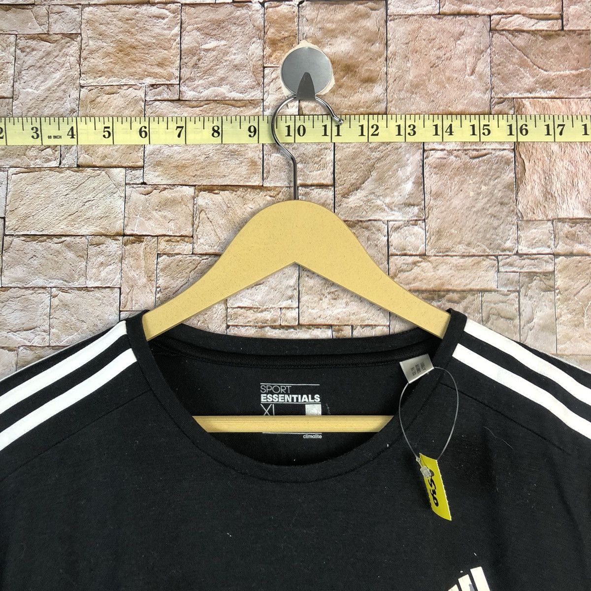 Adidas Adidas Black Three Stripe T-Shirt #A530 Size US L / EU 52-54 / 3 - 4 Thumbnail