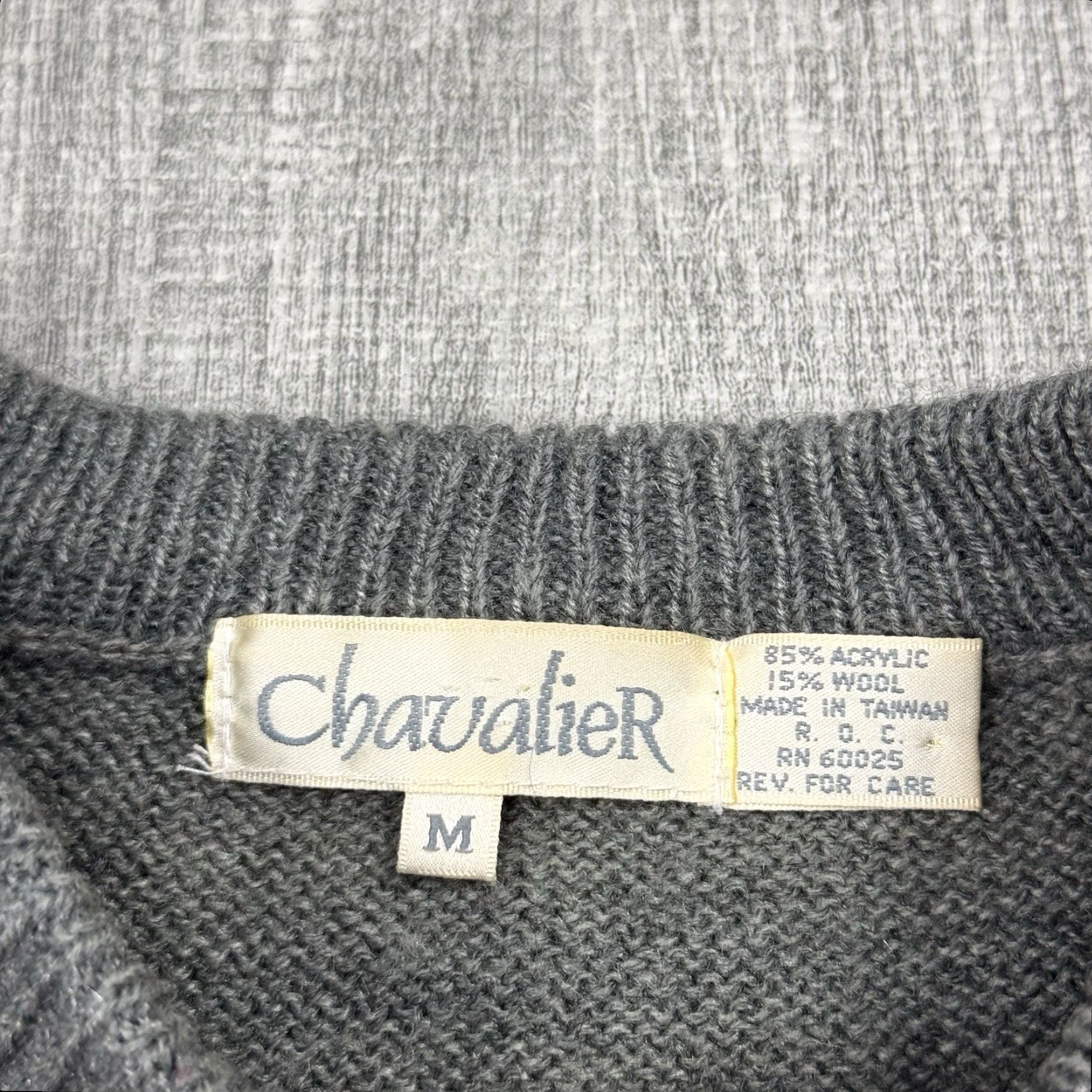 Vintage VTG 80S 90S CHAVALIER DIAMOND ARGYLE GEOMETRIC GRAYSCALE WOOL BLEND CREW SWEATER MENS M Size US M / EU 48-50 / 2 - 3 Thumbnail