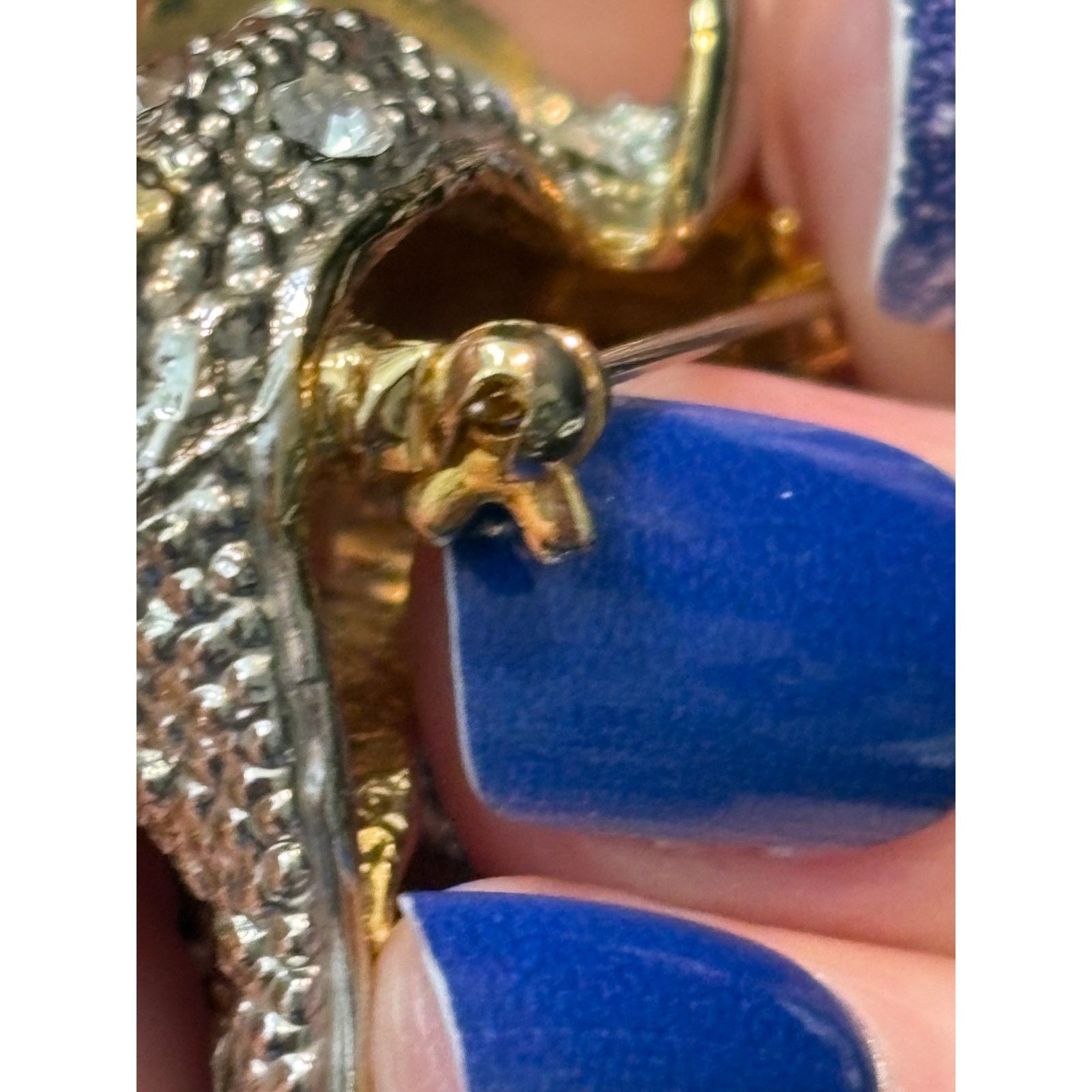 Other Vintage Rhinestone Elephant Brooch Gold Tone Unsigned Size ONE SIZE - 3 Thumbnail