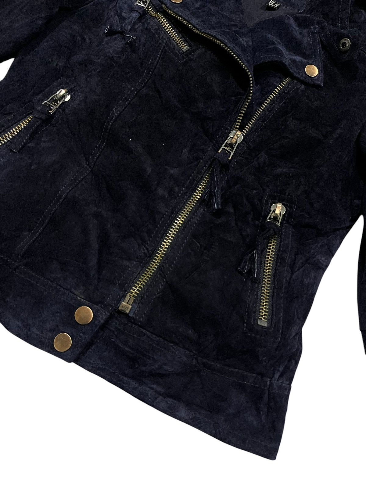 If Six Was Nine MANGO DOUBLE COLLAR IFSIXWASNINE SUEDE ZIPPER BIKER JACKET Size XS / US 0-2 / IT 36-38 - 5 Thumbnail