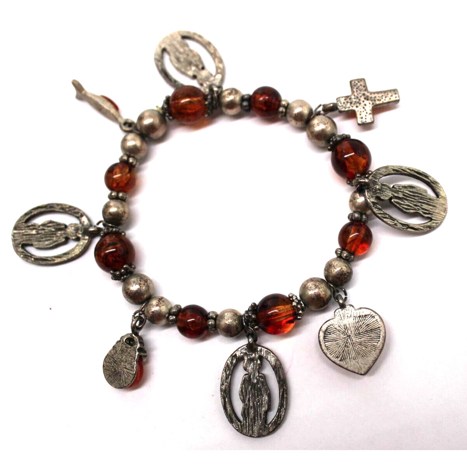 Other St. Joseph Charm Bracelet • Fish Heart Cross Medallion Size ONE SIZE - 3 Thumbnail