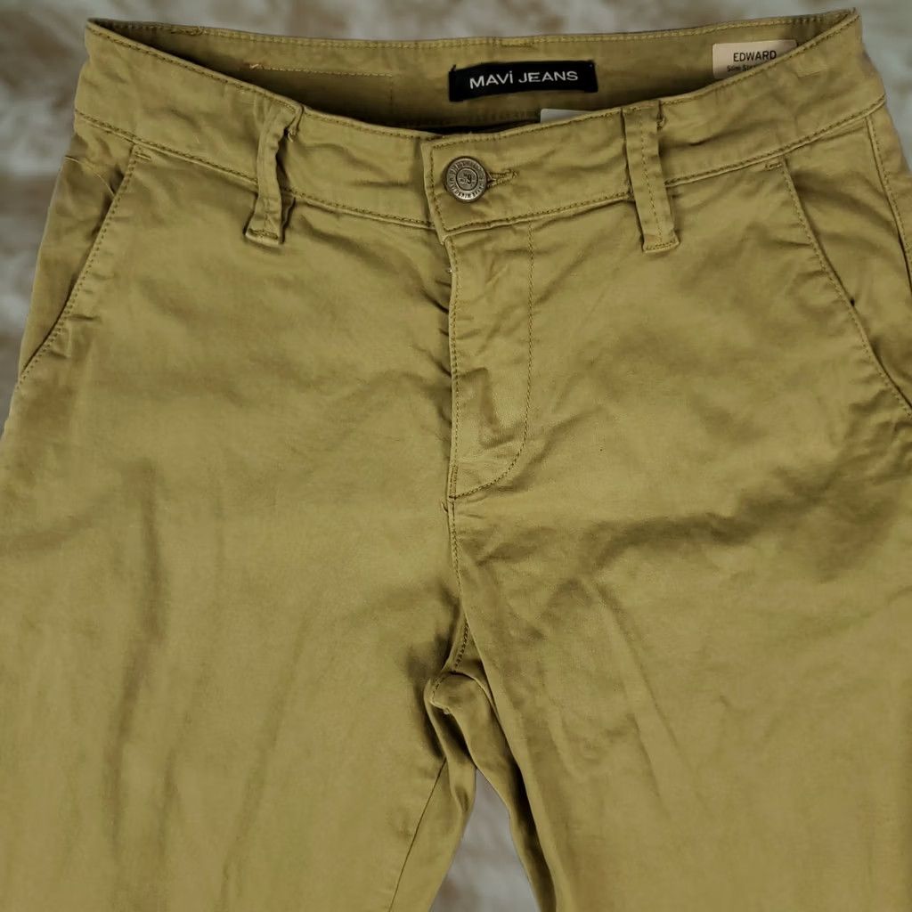 Mavi Mavi Pants Mens Size 28x34 Beige Edward Slim Leg Flat Front Chino Trousers Size US 28 / EU 44 - 1 Thumbnail