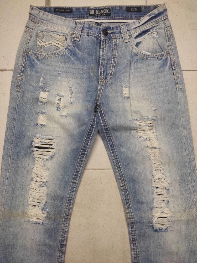 Japanese Brand VINTAGE BLACK PREMIUM JEANS DISTRESSED STYLE Size US 34 / EU 50 - 6 Thumbnail