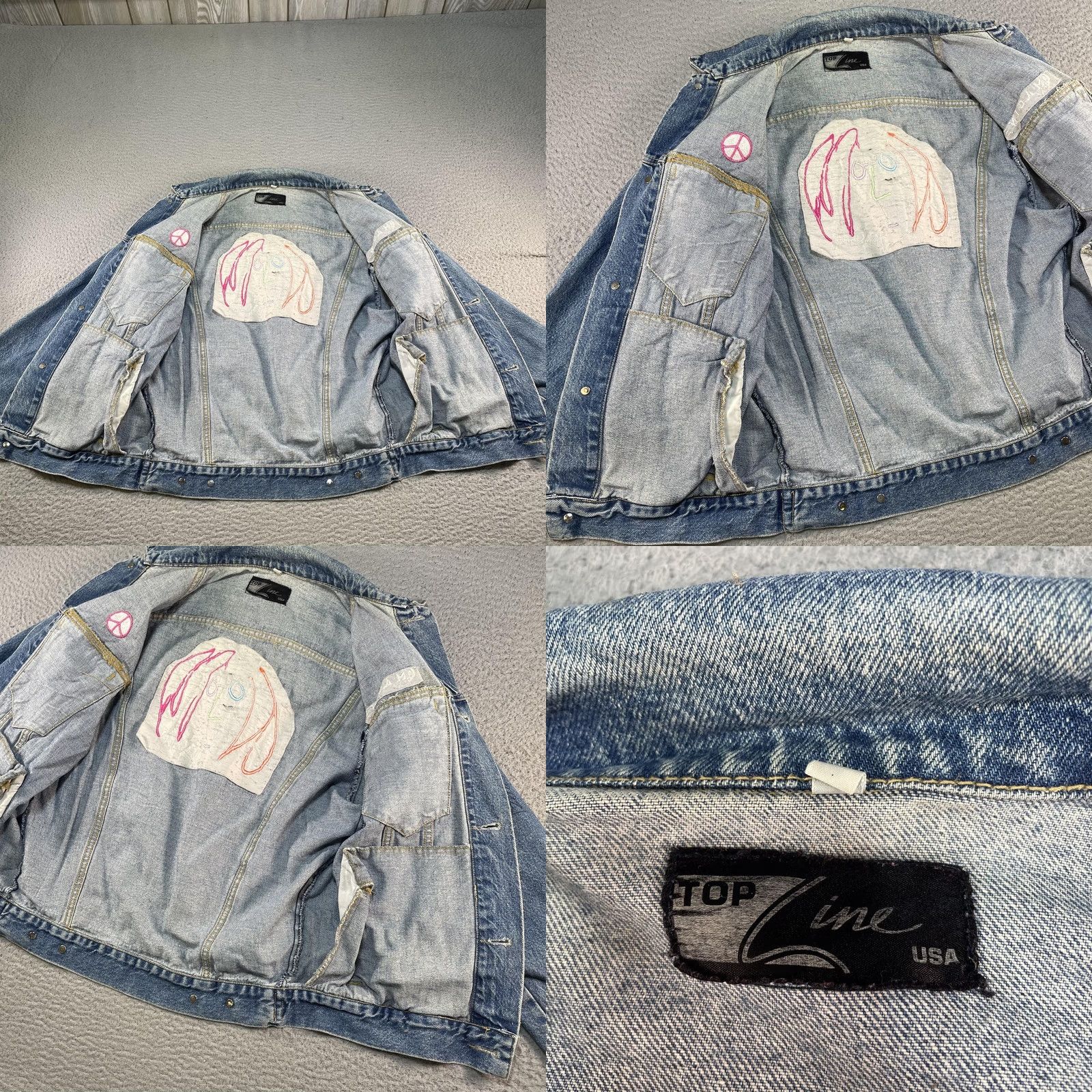 Denime VINTAGE John Lennon Denim Jacket Mens S Blue Imagine The Beatles 90s Trucker Size US S / EU 44-46 / 1 - 8 Thumbnail