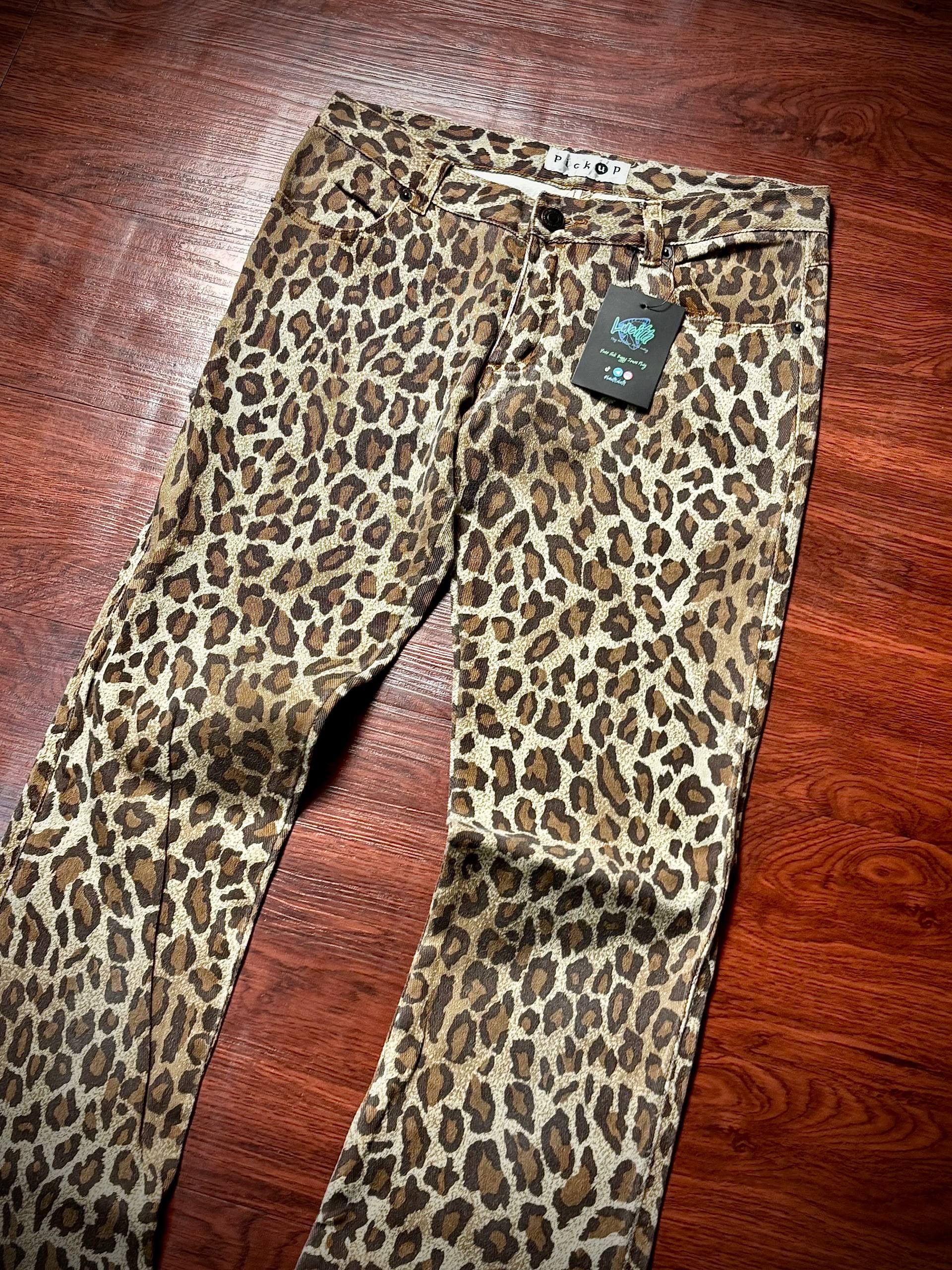 If Six Was Nine Vintage Y2K Snakeskin Brown Leopard Denim Pants Style Jeans Size 28" / US 6 / IT 42 - 3 Thumbnail