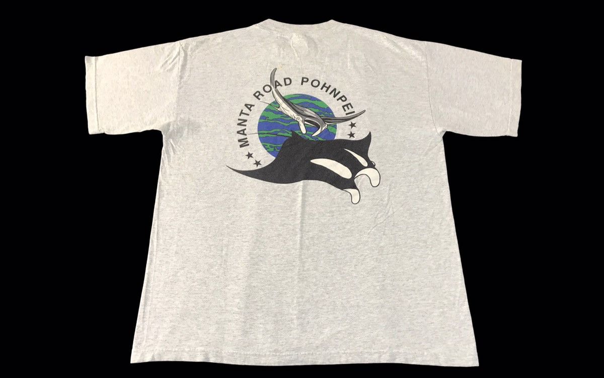 Vintage 90s Manta Road Pohnpei Big Flying Fish Logo Graphic Tee Size US XL / EU 56 / 4 - 2 Thumbnail