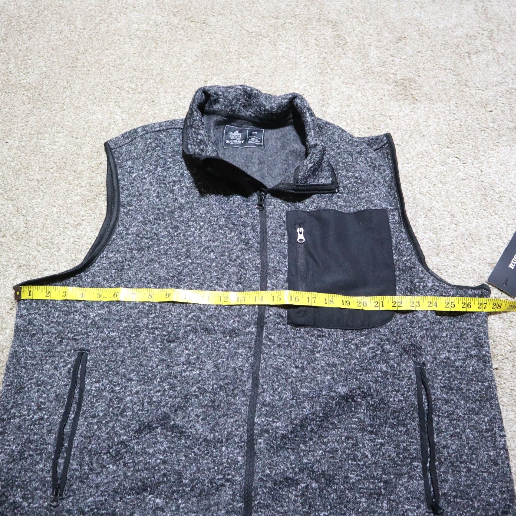 Vintage Rugby University Vest Hoodie Shirt Men's Big & Tall 2X Gray Zip Hooded Winter University - Mens Size US XXL / EU 58 / 5 - 7 Thumbnail