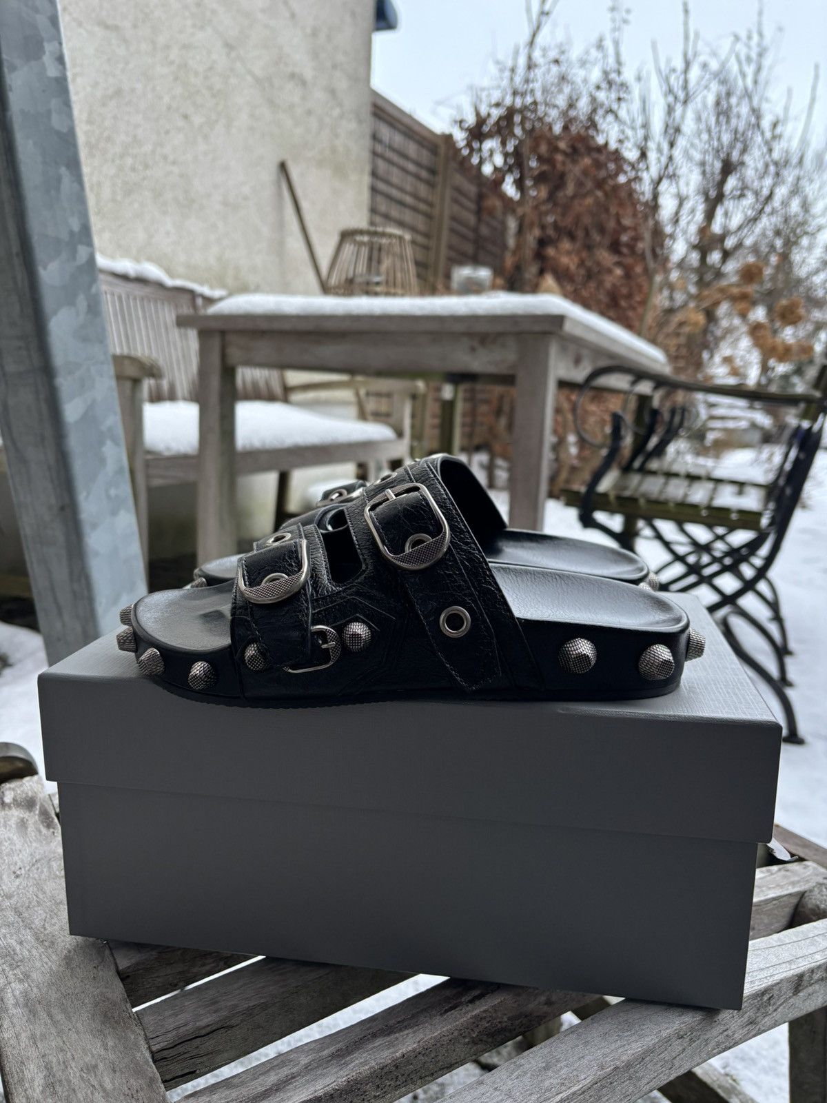 Balenciaga Balenciaga Cagole Sandal Leather Slide Size US 8 / IT 38 - 4 Thumbnail