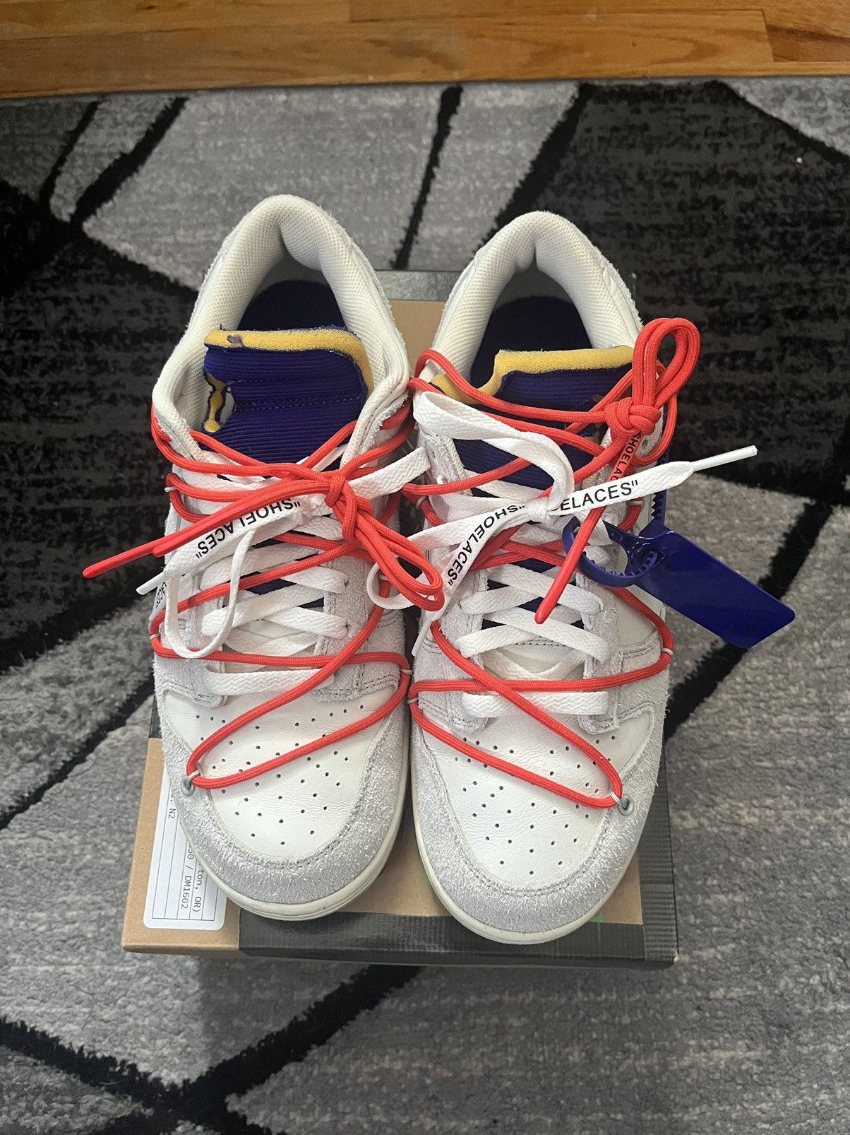 Nike Nike Dunk Low Off-White “Lot 13” Size US 10.5 / EU 43-44 - 4 Thumbnail