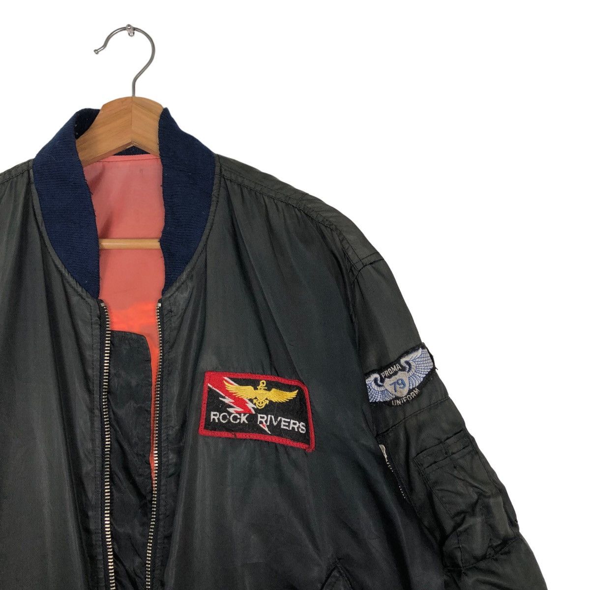 Japanese Brand 🔥90’s Vtg Riot Riot Bomber Jacket USN Big Logo Military Size US M / EU 48-50 / 2 - 6 Thumbnail