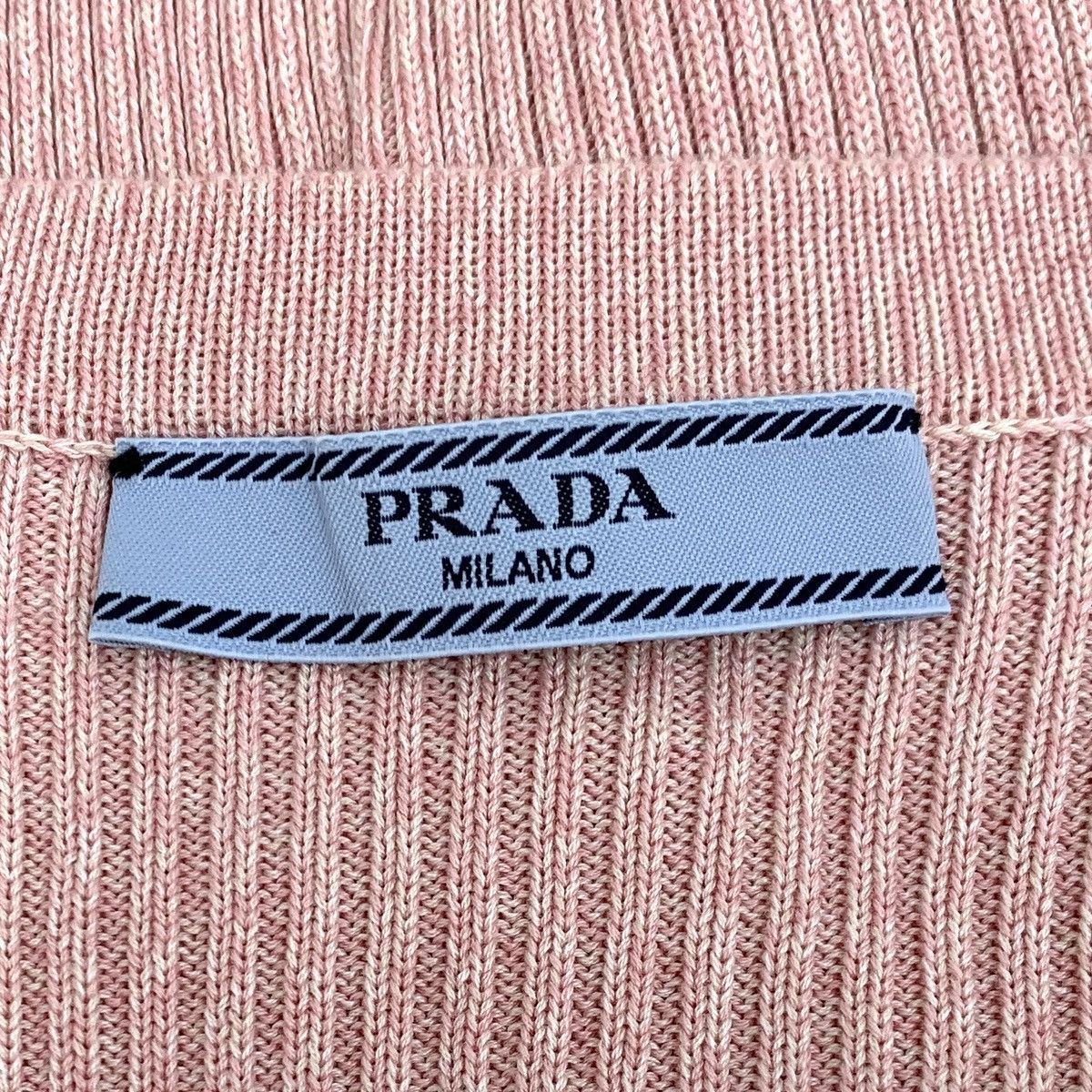 Prada Prada Triangle Logo Striped Knit Short Sleeve T-shirt K26WX Size XS / US 0-2 / IT 36-38 - 6 Thumbnail
