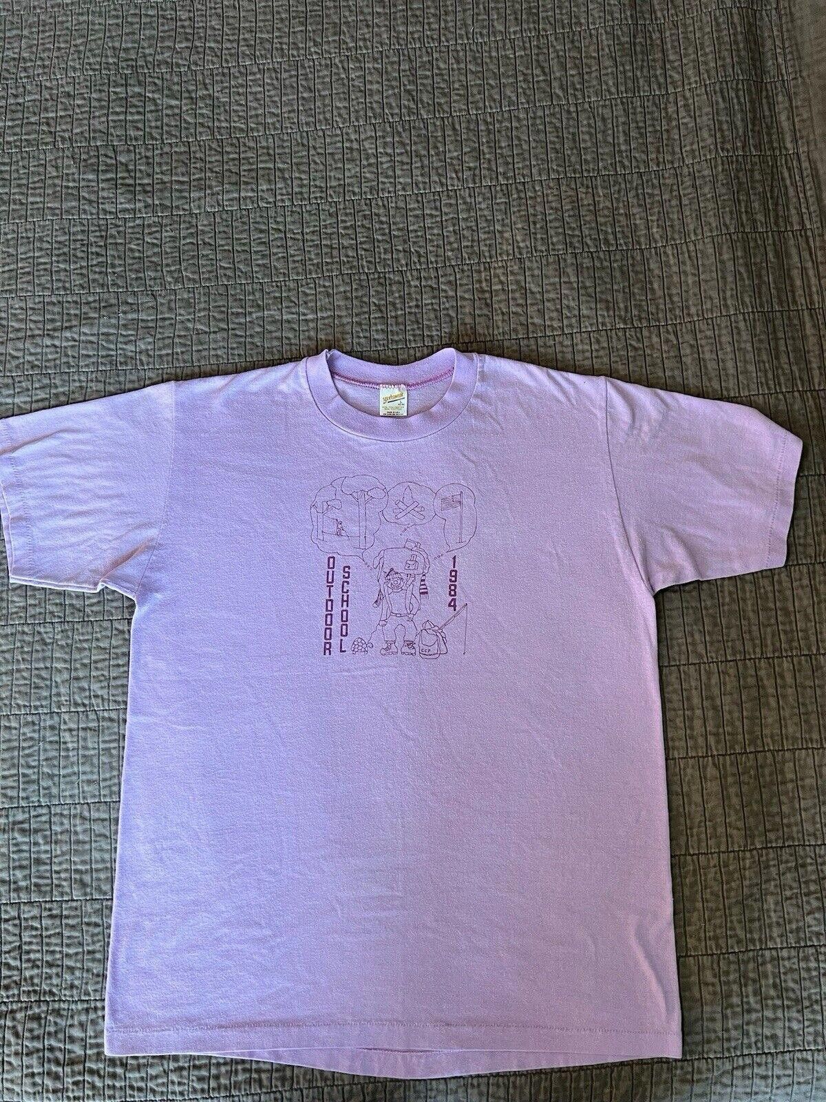 Designer Sportswear Single Stitch Outdoor School 1984 L Purple Shirt Size US L / EU 52-54 / 3 - 1 Thumbnail