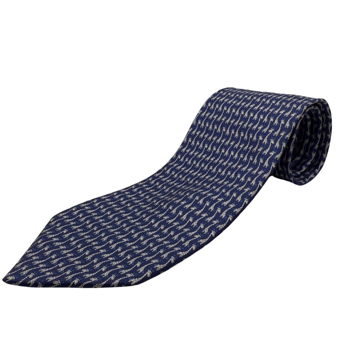 Salvatore Ferragamo Salvatore Ferragamo Silk Tie, Navy, Made in Italy, Like New Size ONE SIZE - 1 Thumbnail