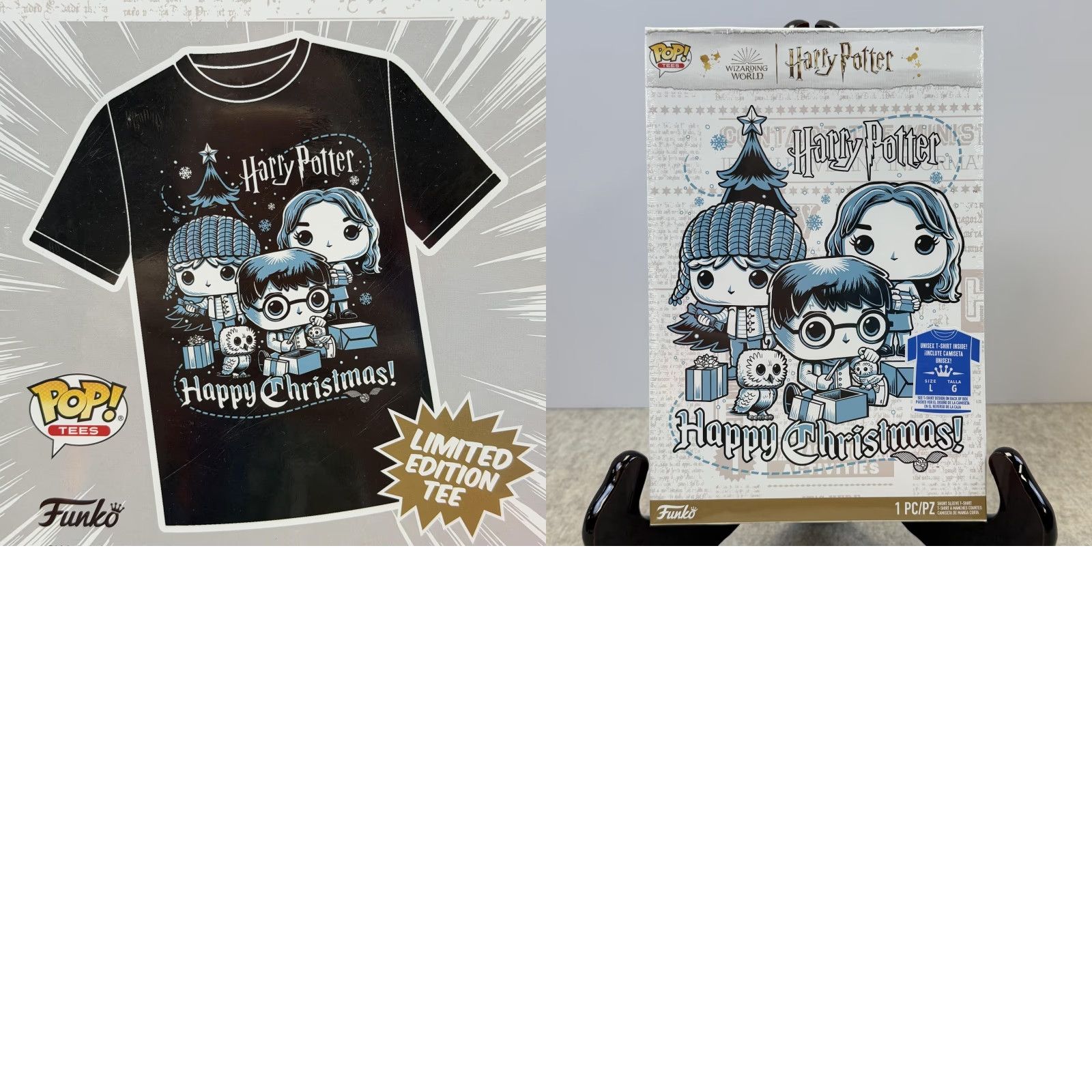 Vintage Funko Shirt Unisex L Black Harry Potter Christmas Pop Culture Limited Edition Graphic Print Crew Neck Short Sleeve Men T-Shirt Size US L / EU 52-54 / 3 - 8 Thumbnail
