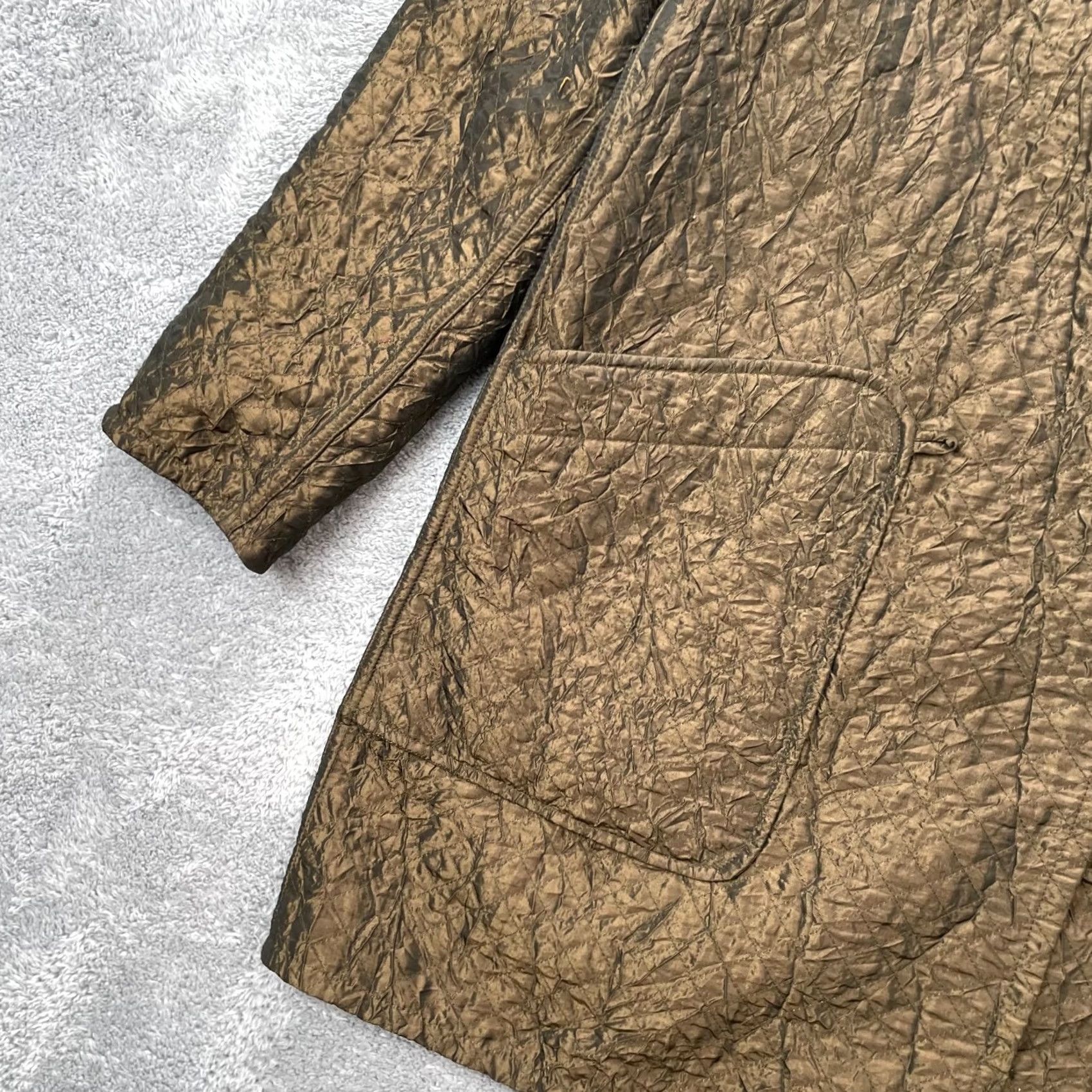 Vintage VINTAGE Mycra Pac Jacket Womens Small Brown Silver Coat Reversible Quilted Hooded Boho Size S / US 4 / IT 40 - 3 Thumbnail