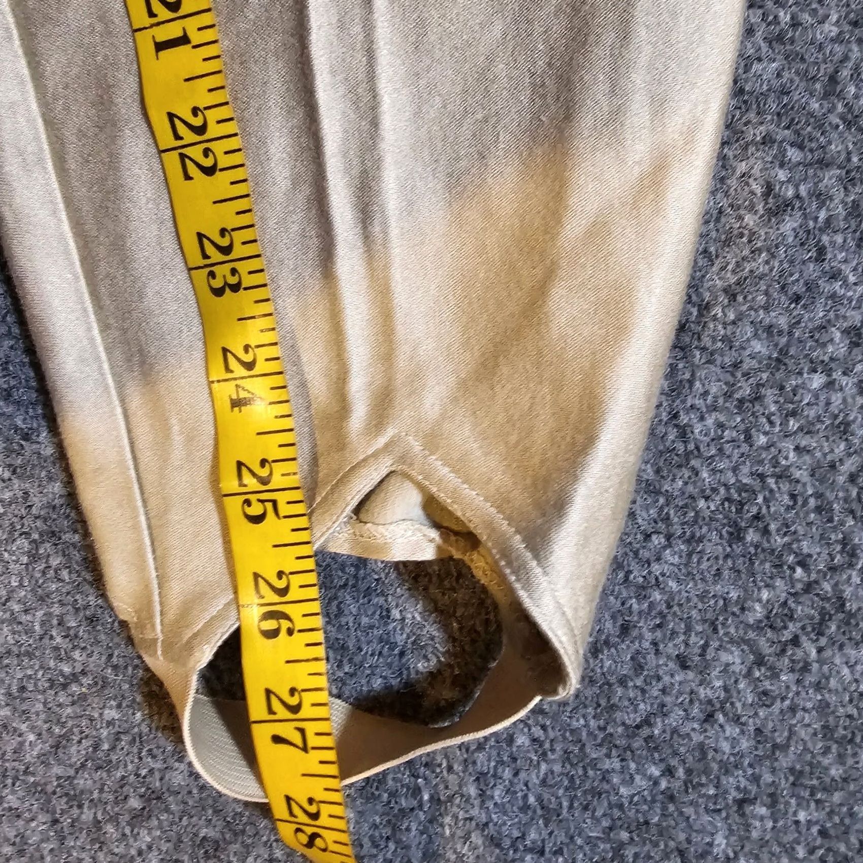 Express VINTAGE Express Pants Womens 12 Long Beige Faux Suede Stirrup High Rise 90s Size 34" / US 12 / IT 48 - 7 Thumbnail