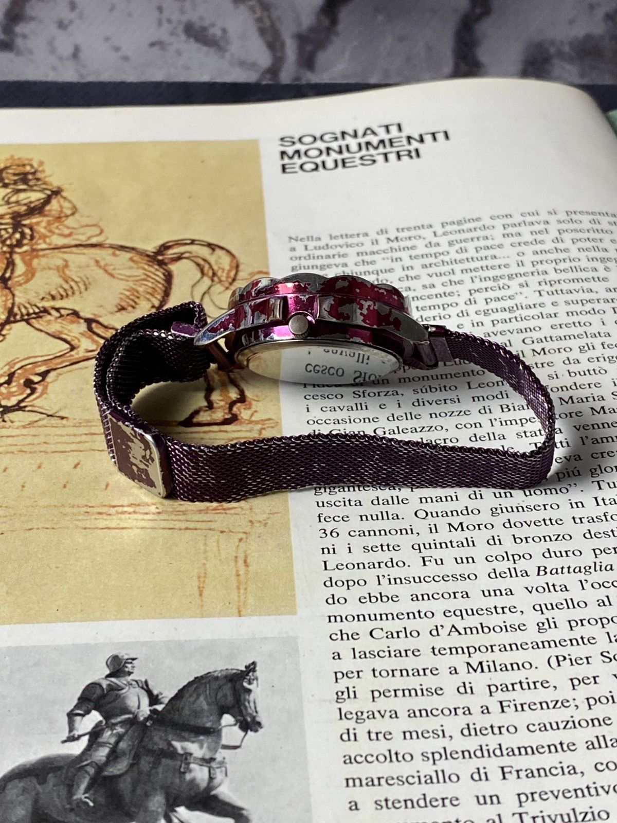 Japanese Brand Luxury Purple Spinning Flower Dial Magnetic Mesh Watch Size ONE SIZE - 13 Thumbnail
