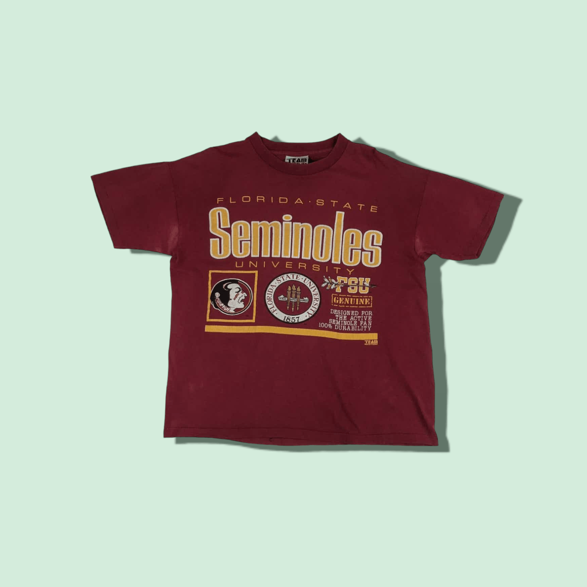 NFL 90's SEMINOLES Florida University Football Team T-Shirt Size US L / EU 52-54 / 3 - 1 Thumbnail