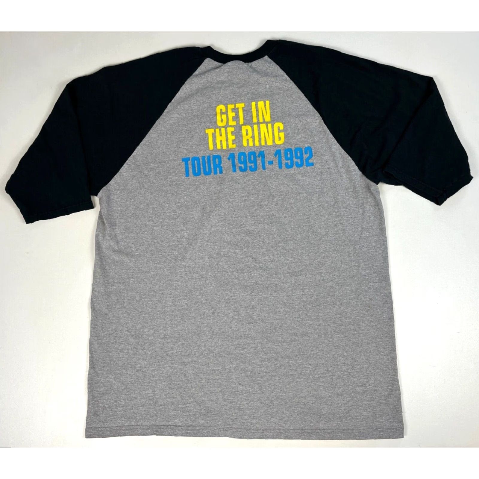 Anvil VINTAGE Guns N' Roses Get in the Ring Tour 1991-1992 Anvil 2X Gray and Black 3/4 Sleeve Crew Neck T-Shirt Men XS-2X 90s Band Music Size ONE SIZE - 2 Thumbnail