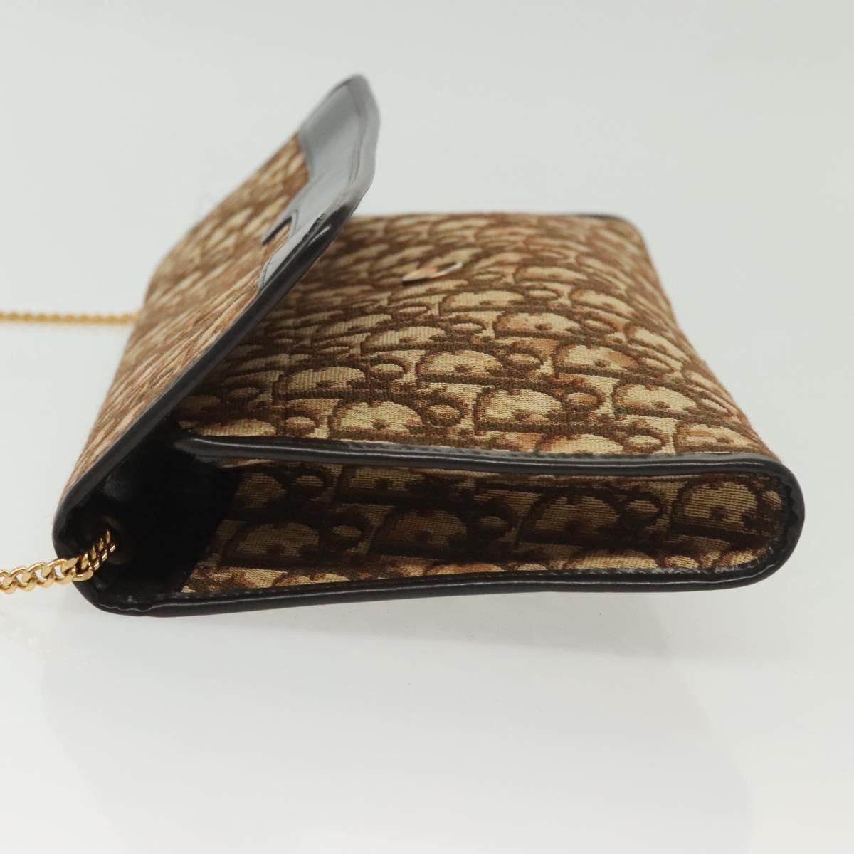 Dior DIOR Trotter Canvas Chain Shoulder Bag Brown Gold Size ONE SIZE - 5 Thumbnail