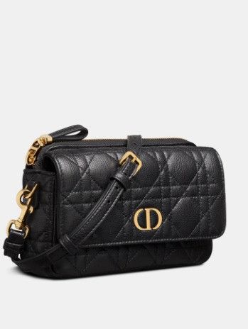 Dior o1w1db10924 Size: OS / Calfskin Caro Pouch in Black Size ONE SIZE - 1 Thumbnail