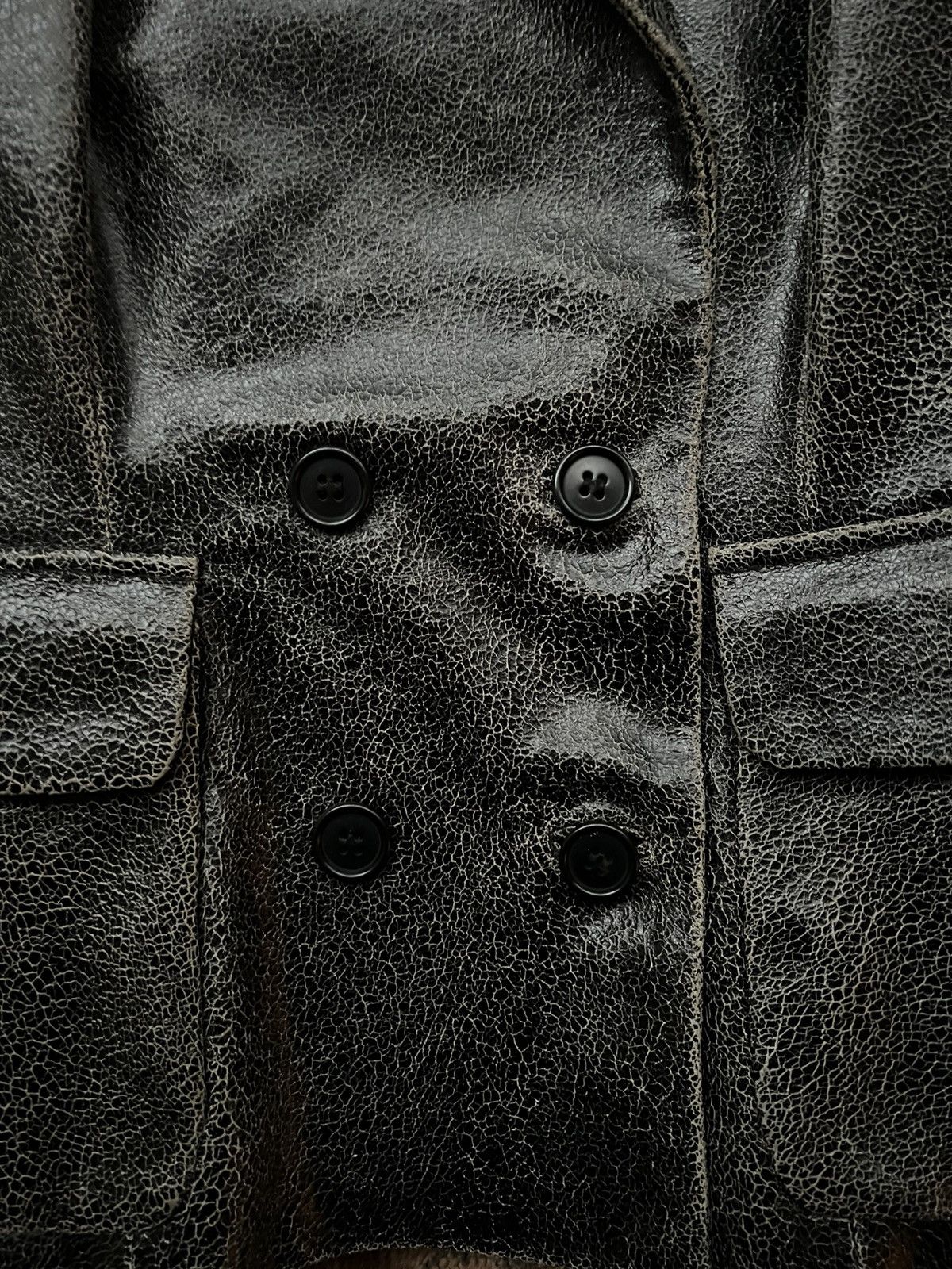 Alexander McQueen McQueen FW99 Overlook Cracked Leather Blazer Size M / US 6-8 / IT 42-44 - 3 Thumbnail