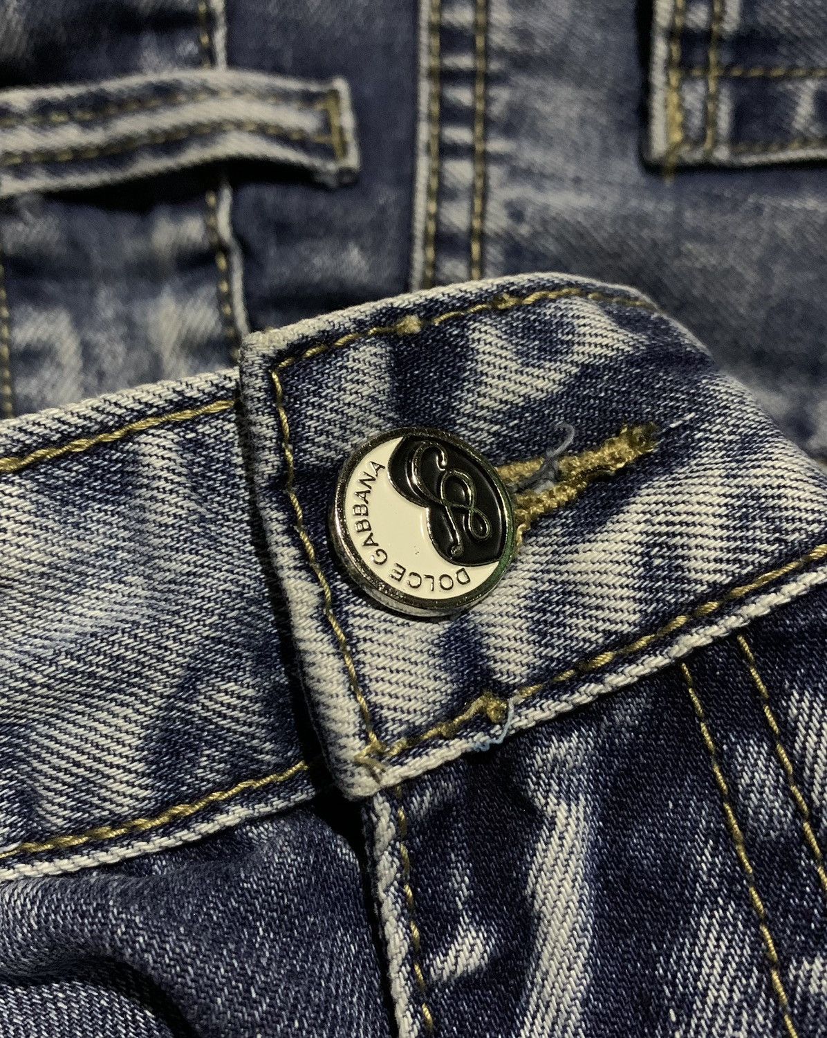 Dolce & Gabbana × Vintage 2000's D&G Vintage Brushed Jeans Size US 31 - 5 Thumbnail