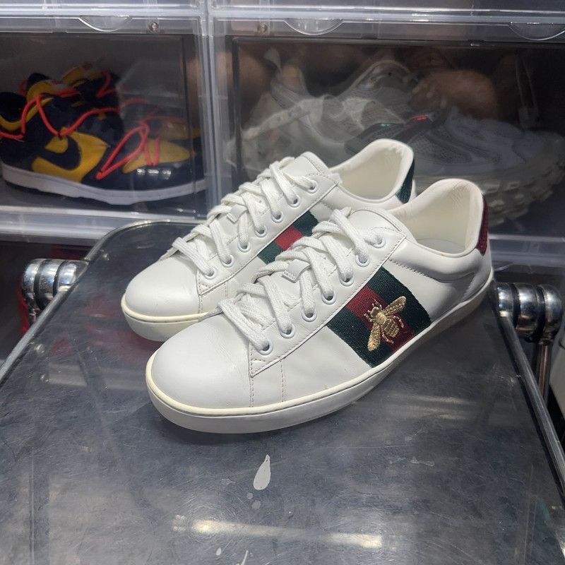 Gucci Gucci Bee Logo Sneaker in White Leather Size US 8.5 / EU 41-42 - 1 Thumbnail