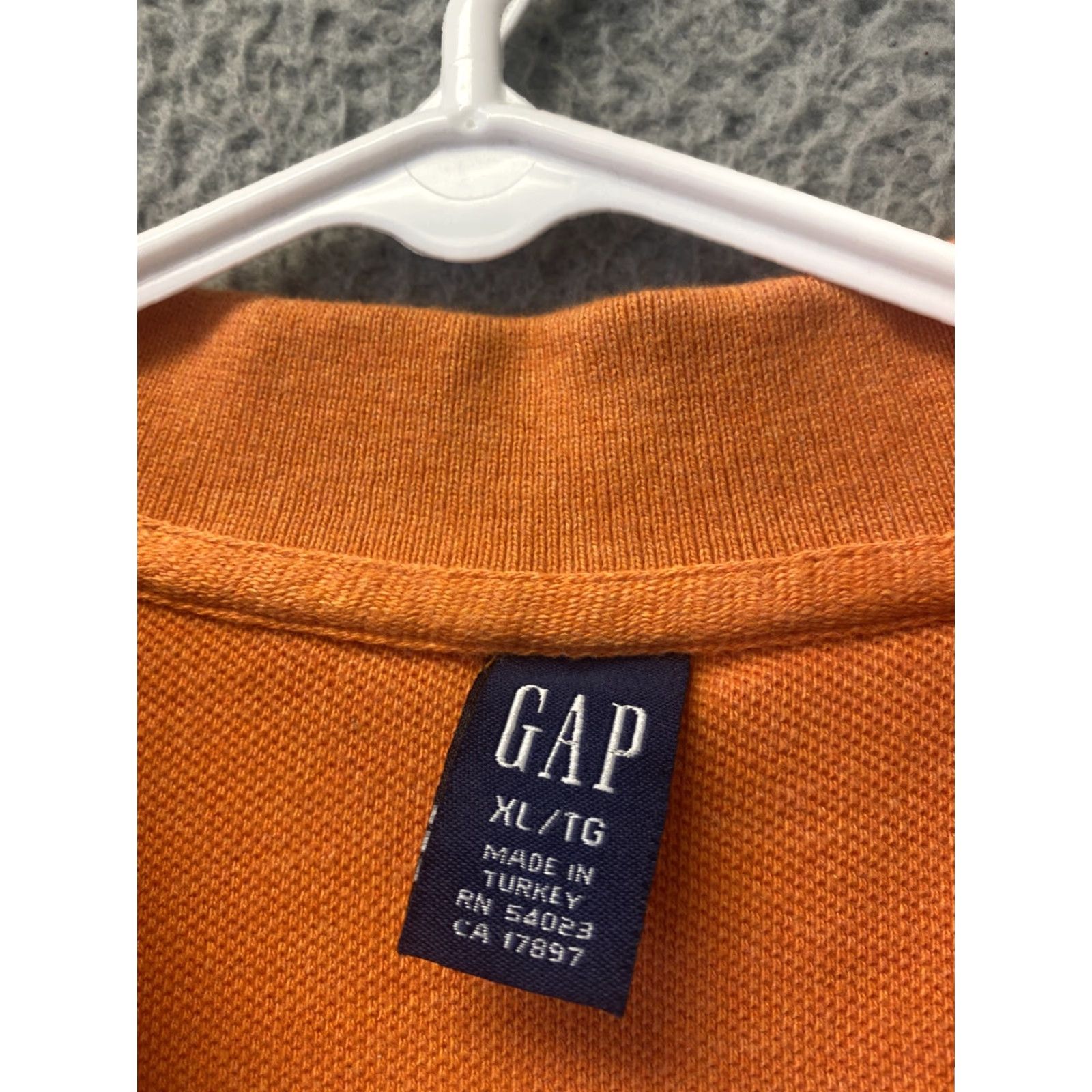 Gap Gap Mens Sz XL Orange Solid Short Sleeve Polo Shirt 112-9 Size US XL / EU 56 / 4 - 3 Thumbnail