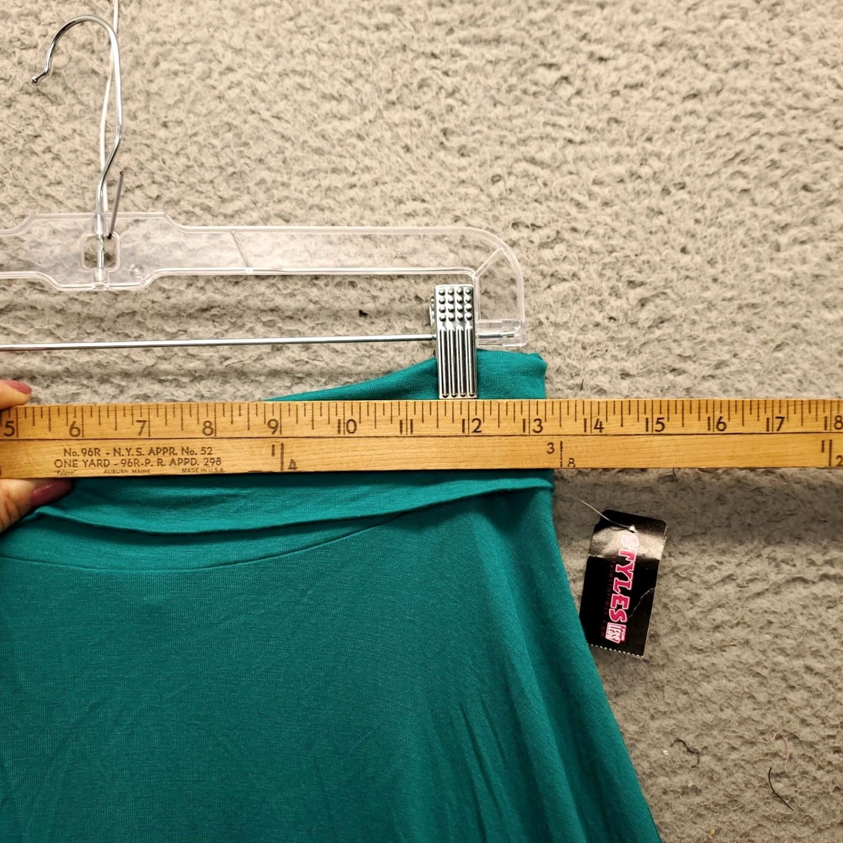 Vintage Poetry Women's L Green Stretch A-Line Maxi Skirt Pull On Casual Size 36" / US 14 / IT 50 - 3 Thumbnail
