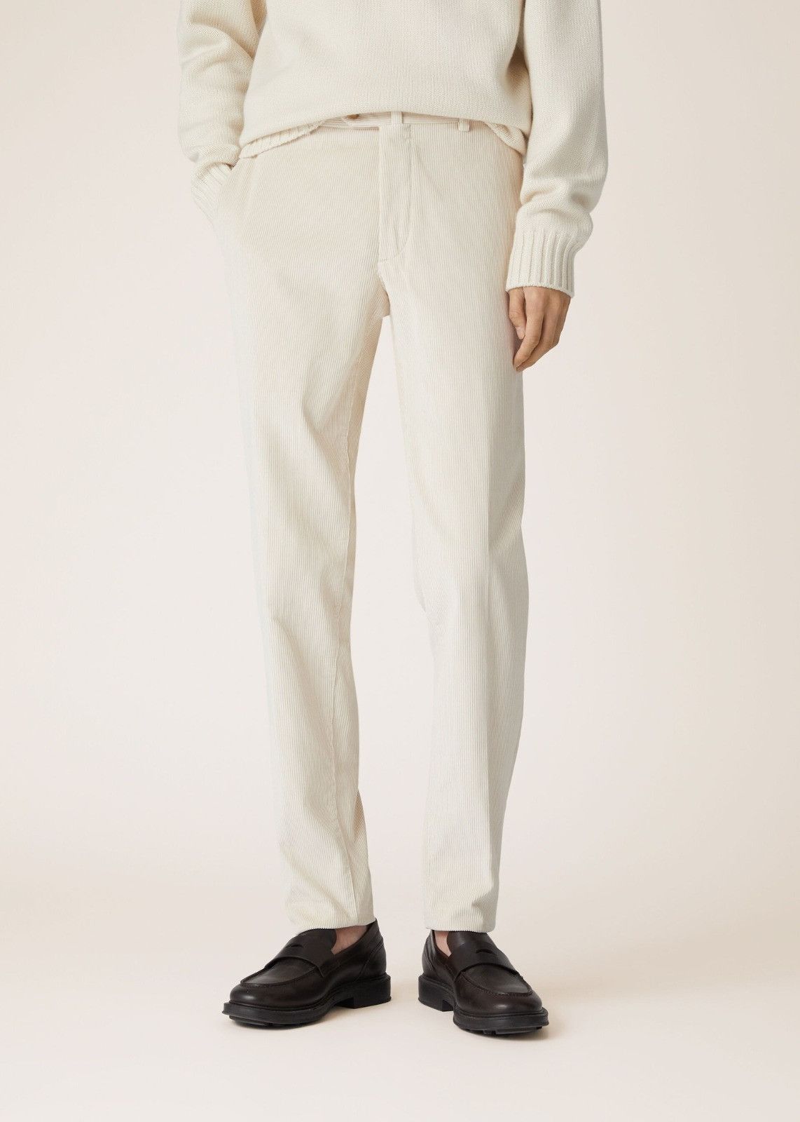 Loro Piana o1srvl11e1224 Cotton Corduroy Pant in White Size US 28 / EU 44 - 1 Thumbnail