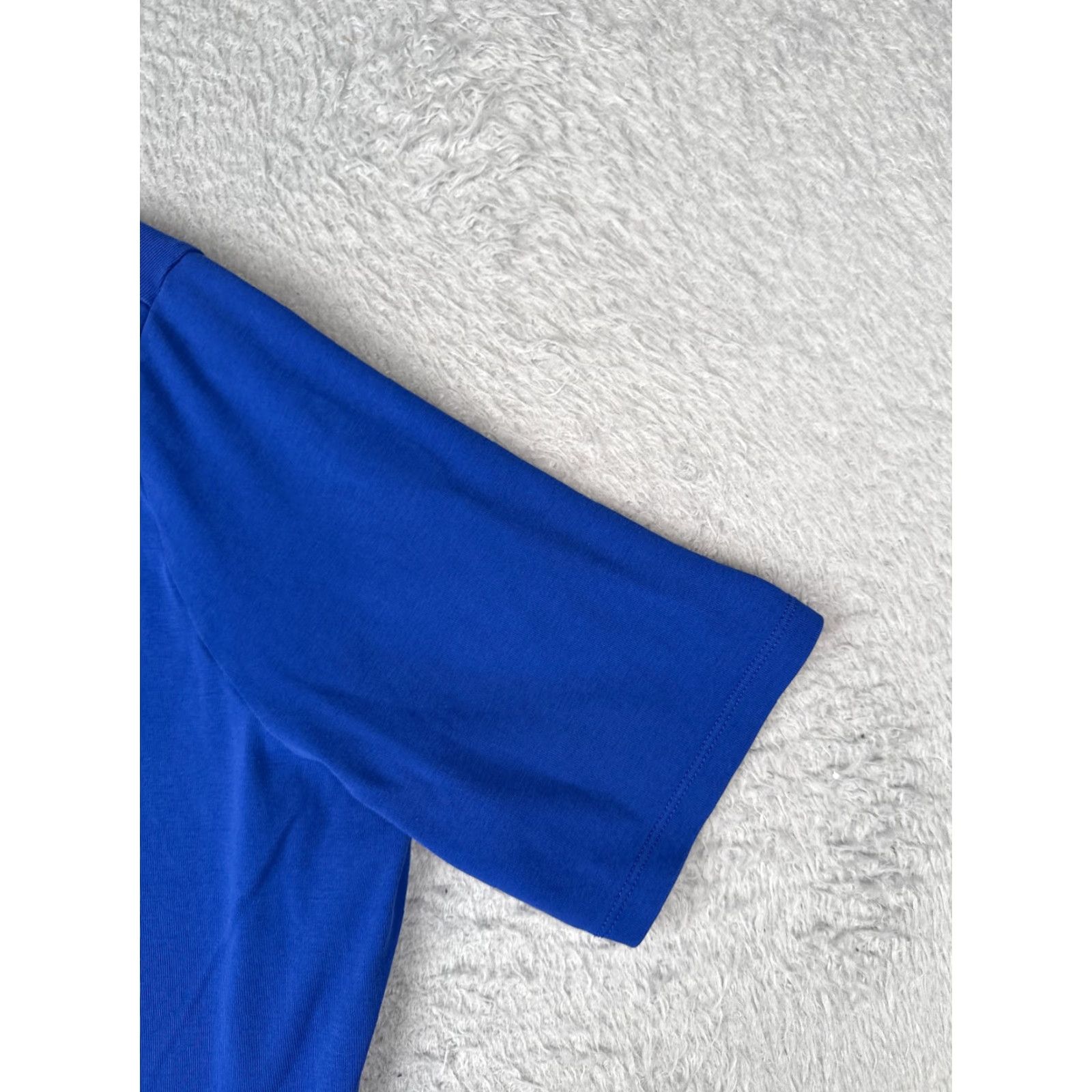 Ralph Lauren Lauren Ralph Lauren Shirt Women 1X Blue Short Sleeve Round Neck Cotton Blend Solid Womens Size XL / US 12-14 / IT 48-50 - 2 Thumbnail
