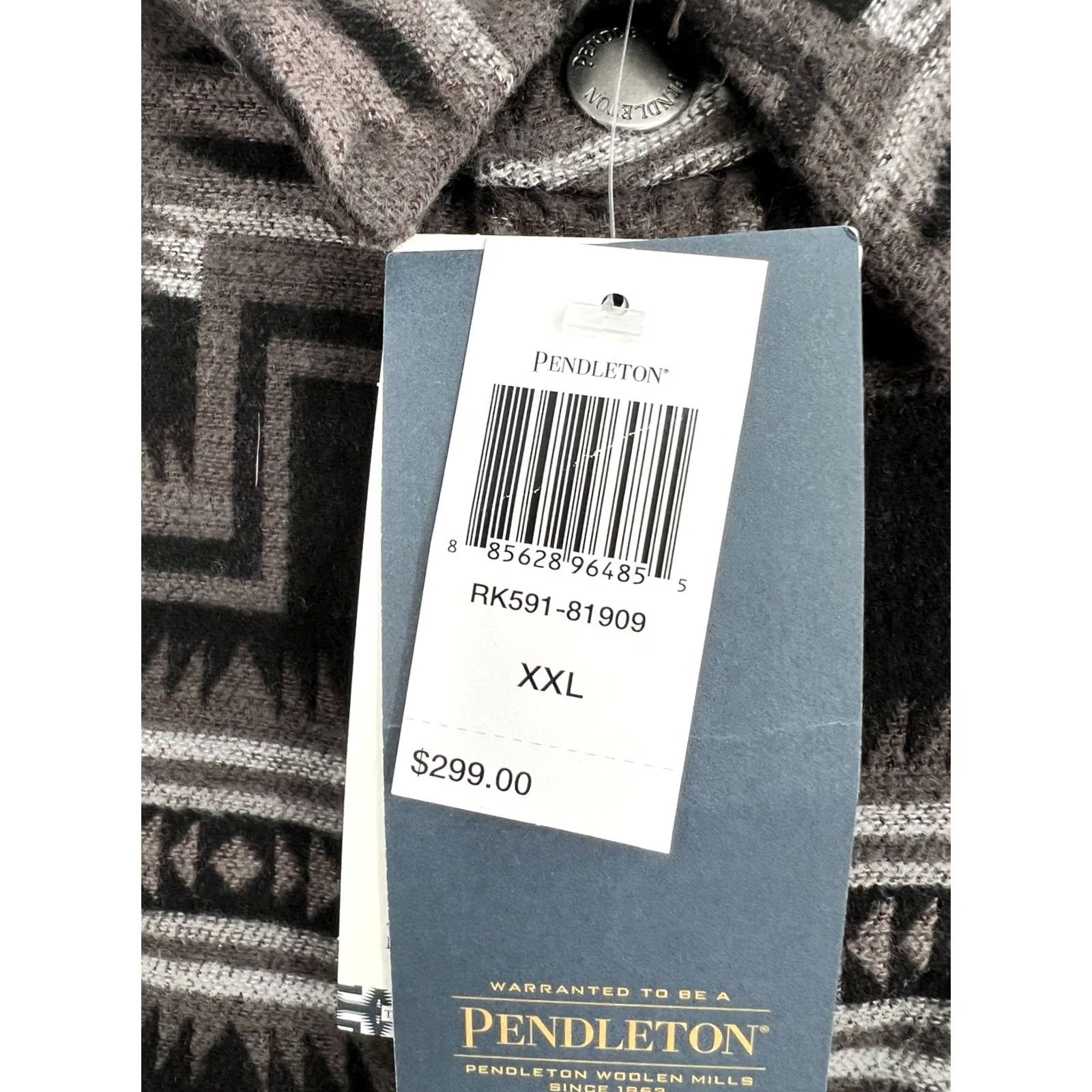 Pendleton VINTAGE Pendleton Shirt/Jacket Mens 2XL Harding Charcoal Sherpa Lined Cotton Snap Button Winter Fall Spring Casual Workwear Travel Party/Cocktail Mens Size US XXL / EU 58 / 5 - 7 Thumbnail