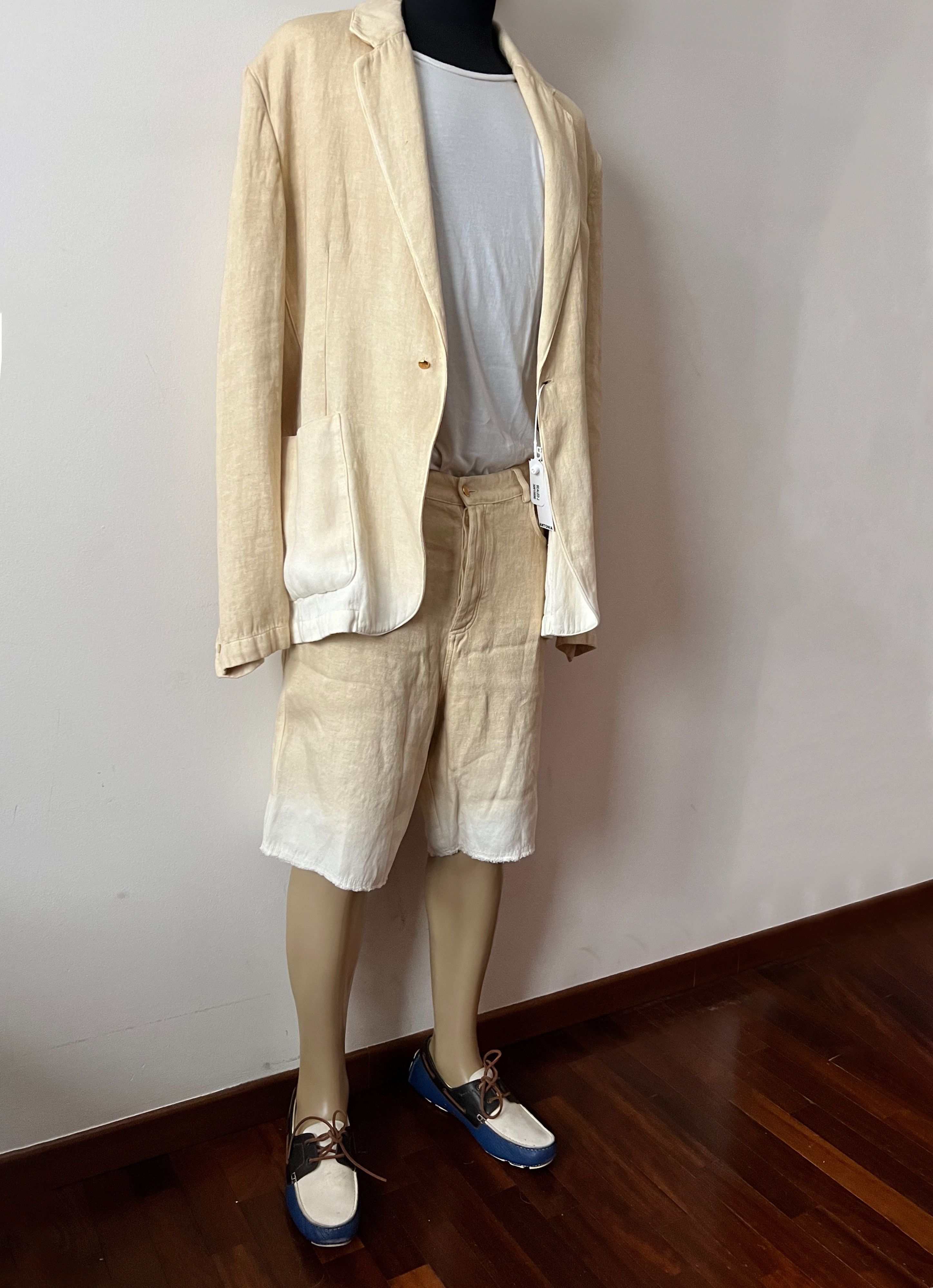 Federico Curradi Suit Blazer+Bermuda Linen Degradè Size 42R - 3 Thumbnail
