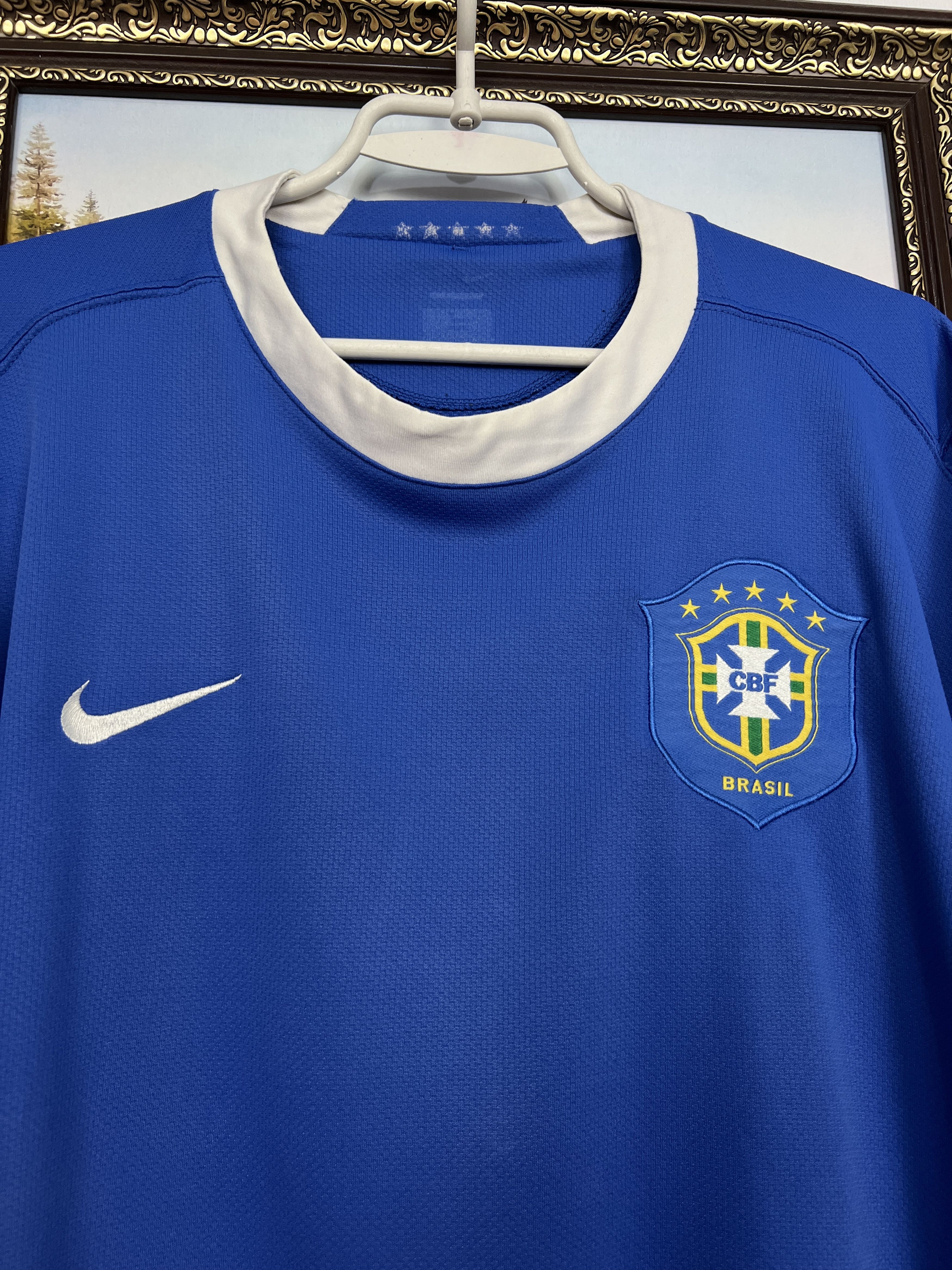 Nike Brazil Away football shirt Soccer Jersey National Trikot Size US XXL / EU 58 / 5 - 3 Thumbnail