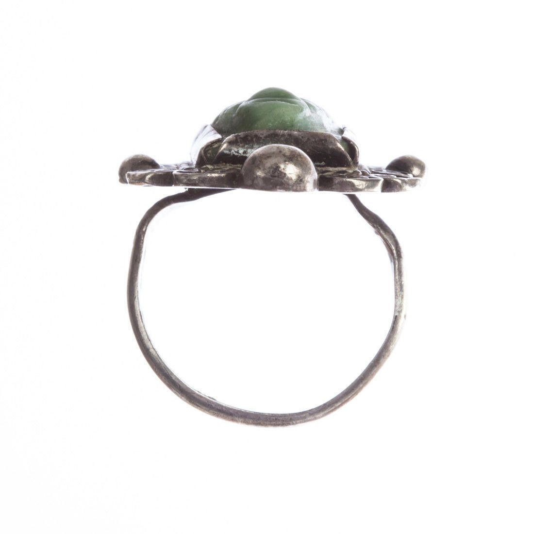 Handmade Mexican Carved Jade Mask Ring Size ONE SIZE - 5 Thumbnail