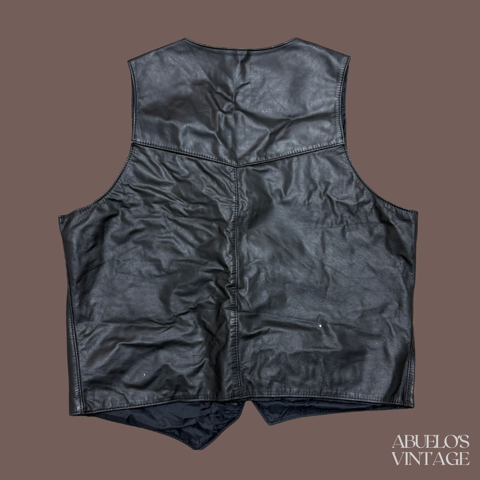 Sears VTG Leather Vest | Sears Black Button | 70s Biker Core Size US M / EU 48-50 / 2 - 4 Thumbnail
