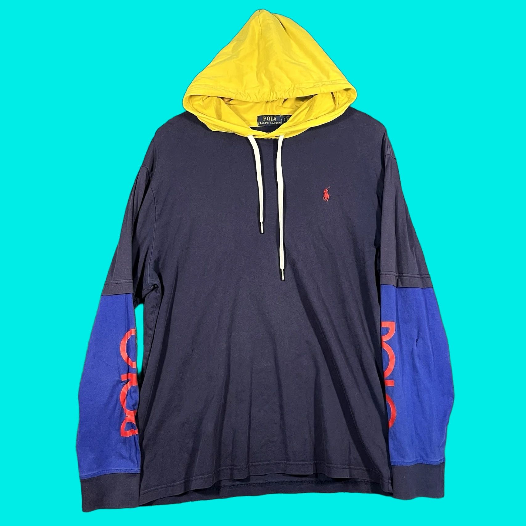 Polo Ralph Lauren Polo Ralph Lauren Men's T-Shirt Hooded Logo Newport Navy Multicolor L Classic Fit Shirt Hooded Mens Size US L / EU 52-54 / 3 - 1 Thumbnail