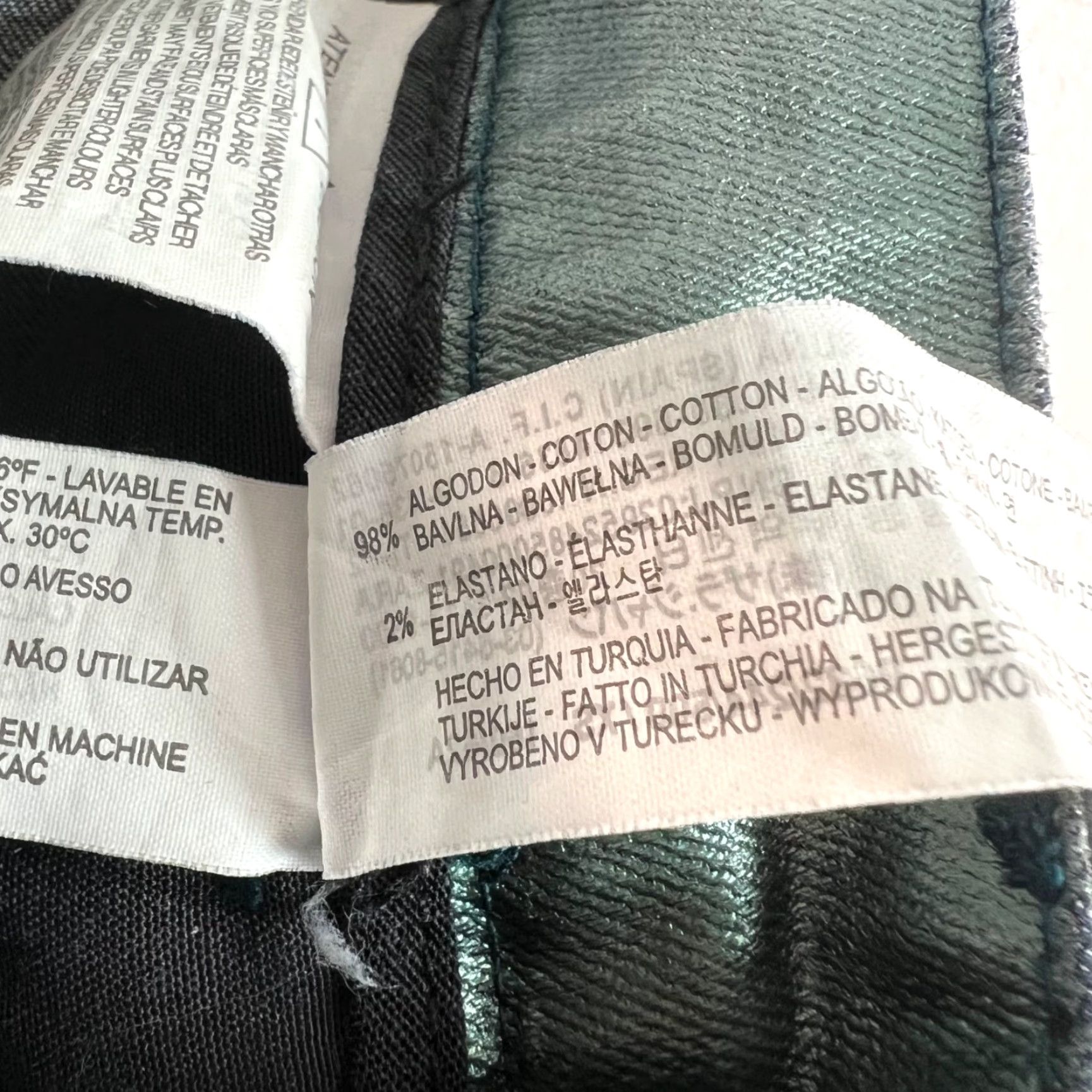 Zara Zara Woman Skirt XS Metallic Green Pencil Cotton Blend Size 26" / US 2 / IT 38 - 4 Thumbnail