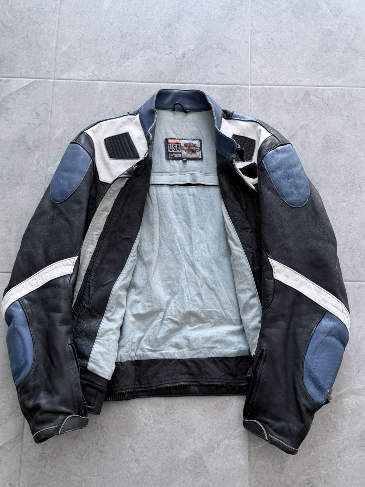Harley Davidson Vintage Harley Davidson Leather Racing Moto Jacket Size US XL / EU 56 / 4 - 5 Thumbnail