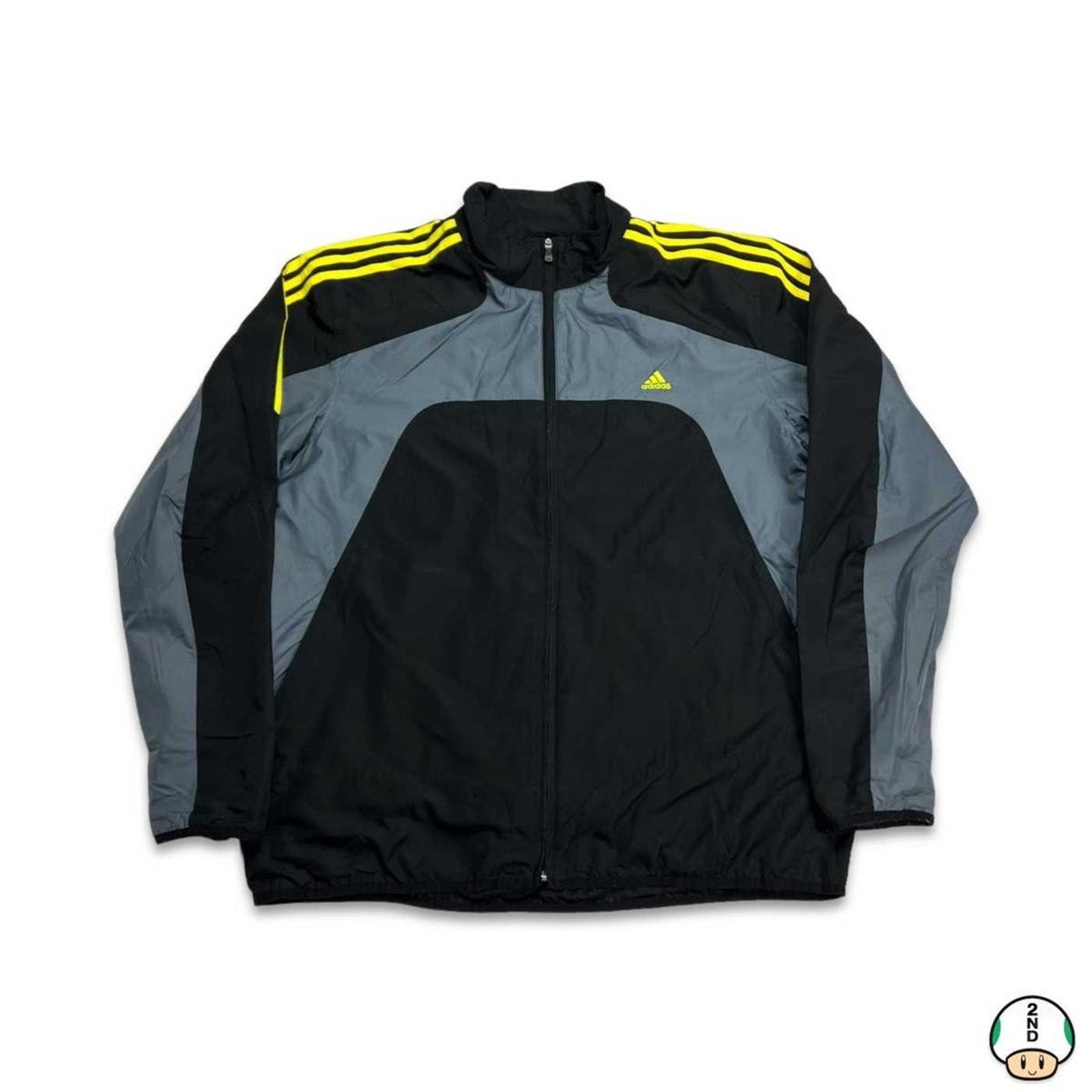 Adidas × Vintage Adidas Jacket XL Stripe Spellout Full Zip Bomber Windbreaker Size US XL / EU 56 / 4 - 1 Thumbnail