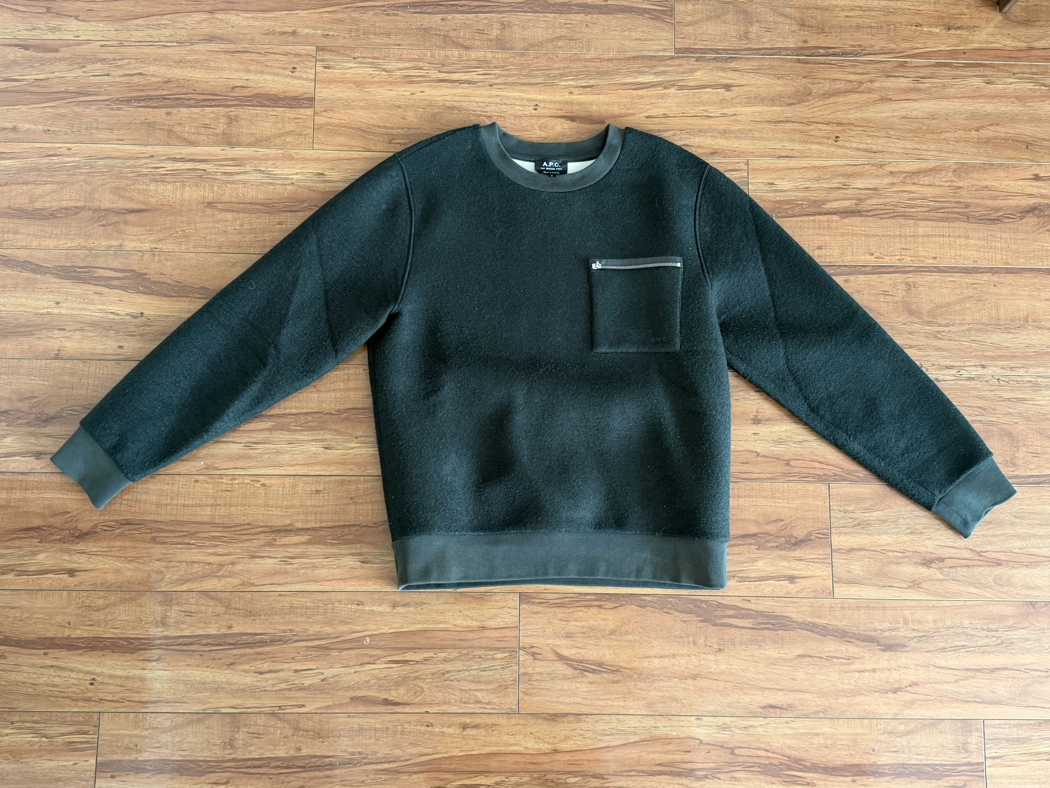A.P.C. Olive Green Crew Neck Size US M / EU 48-50 / 2 - 2 Thumbnail