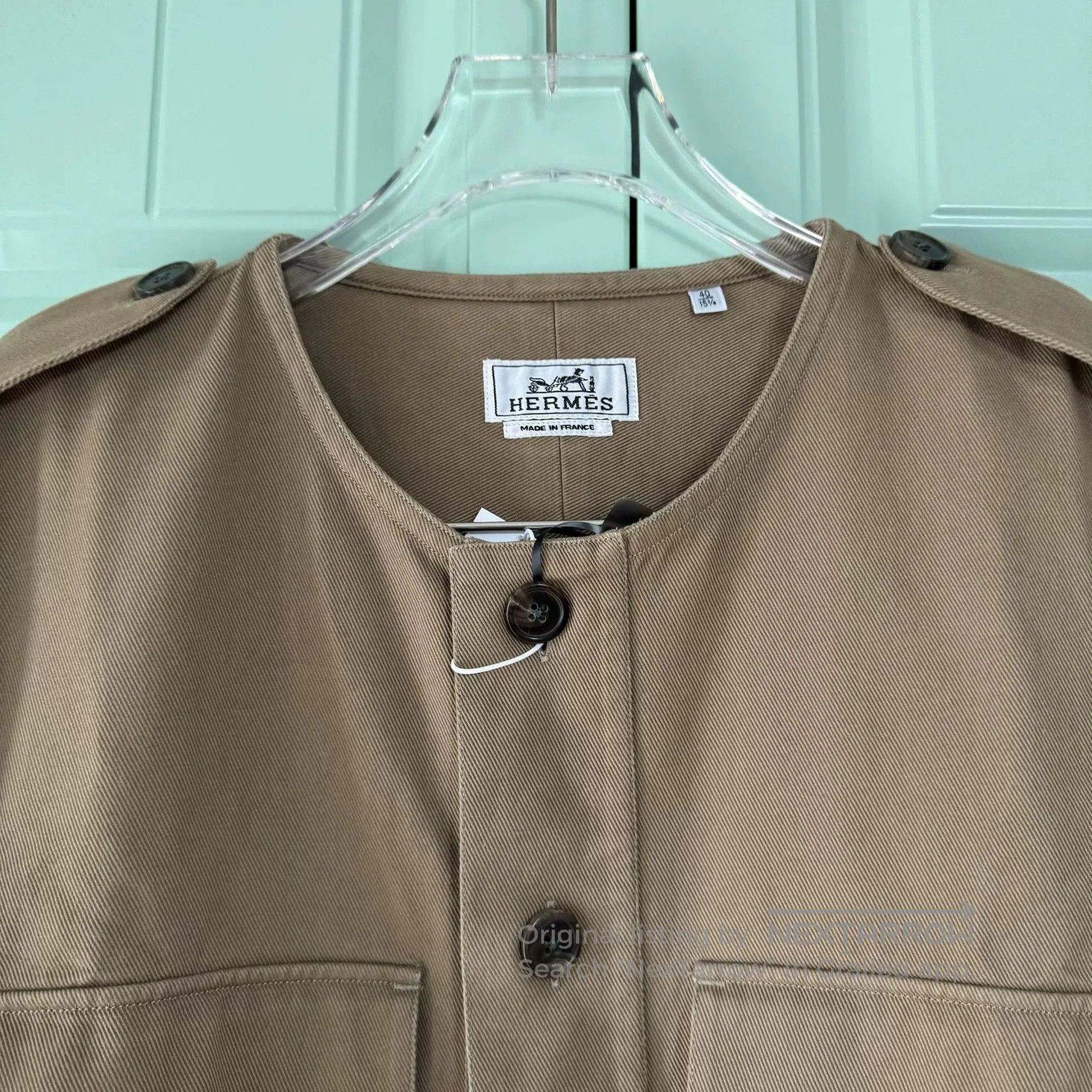 Hermes Hermes Men's Beige Cotton Shirt Jacket. Size US XXS / EU 40 - 8 Thumbnail