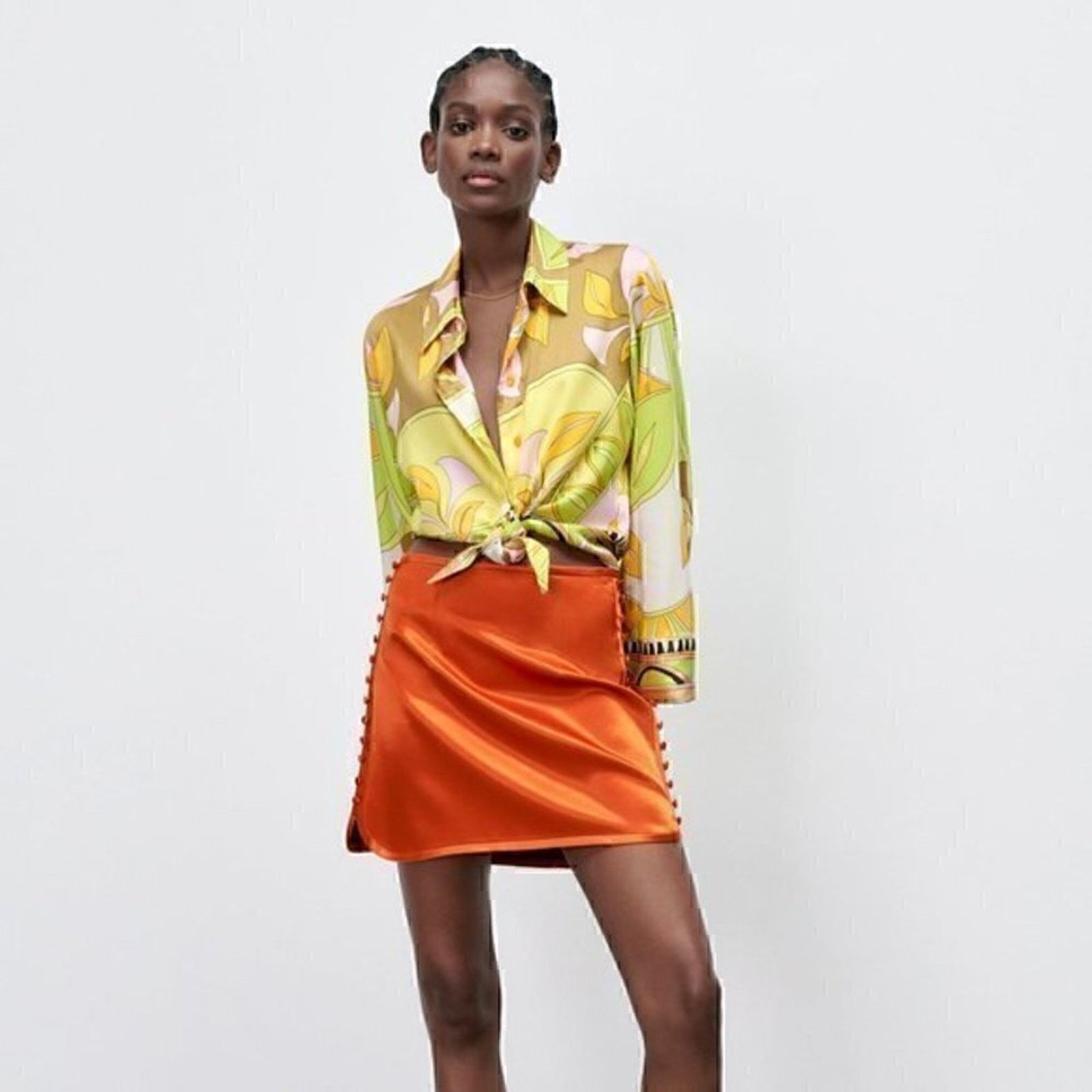 Zara ZARA High-Waisted Mini Skirt NWT Size 28" / US 6 / IT 42 - 5 Thumbnail
