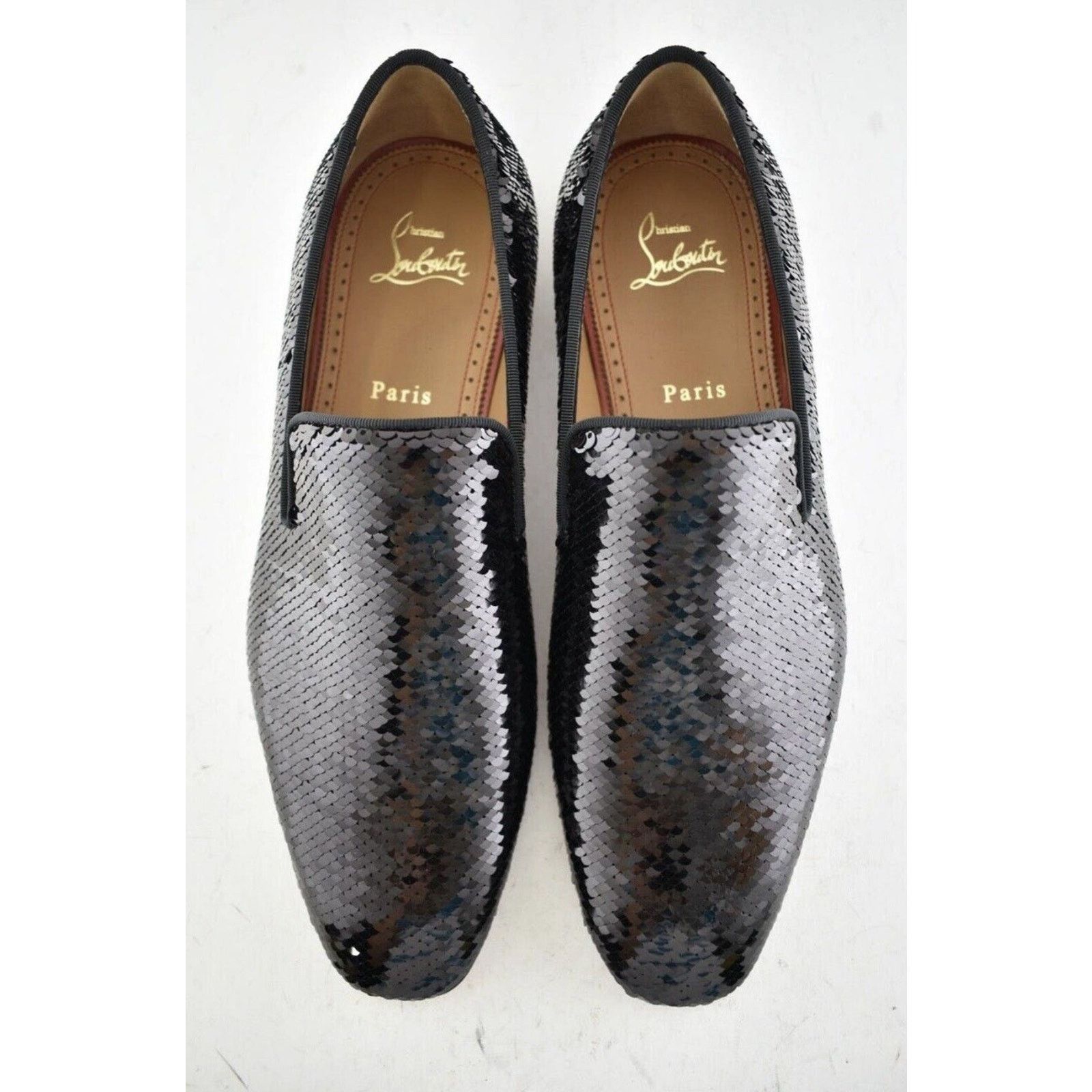 Christian Louboutin Christian Louboutin Black Paillette Scallops Dress Loafer 40 Size US 7 / EU 40 - 8 Thumbnail
