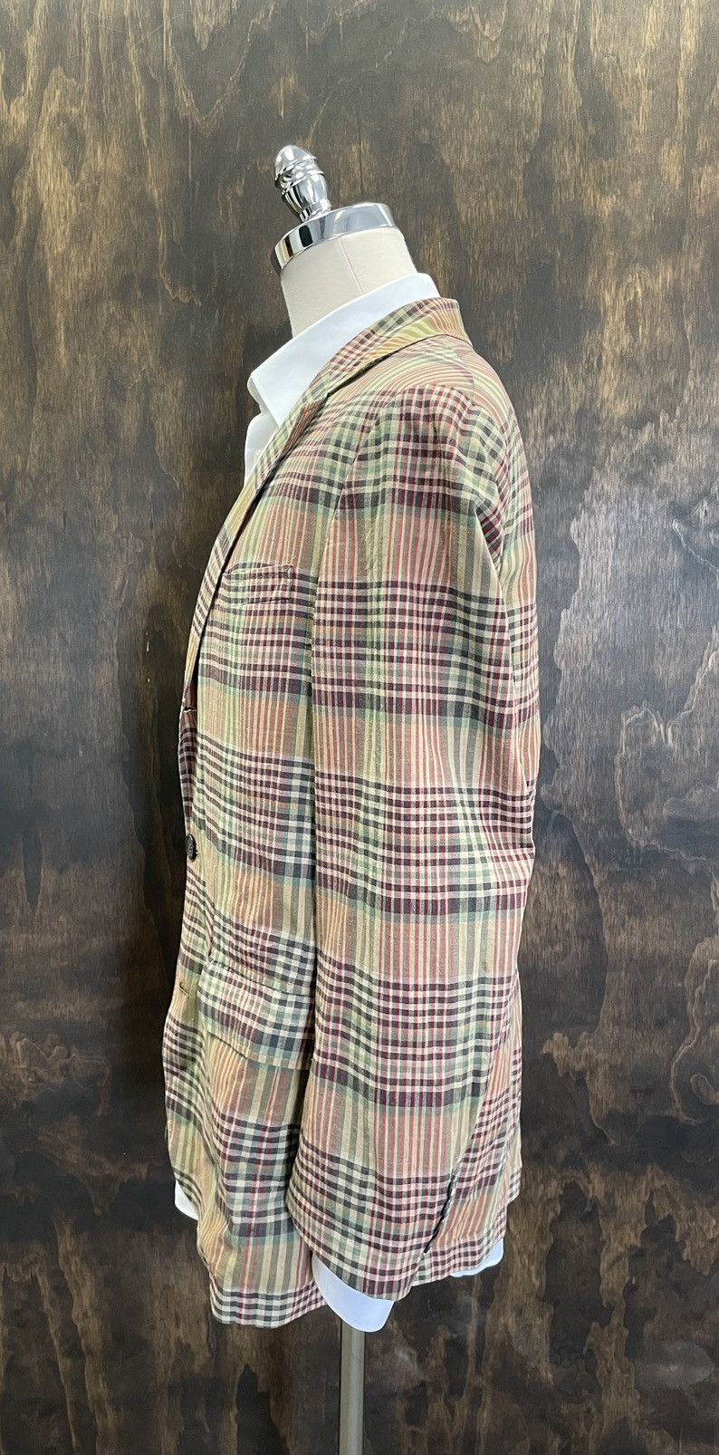RRL Ralph Lauren × Vintage Cotton Madras Plaid Sport Coat Size 44R - 4 Thumbnail