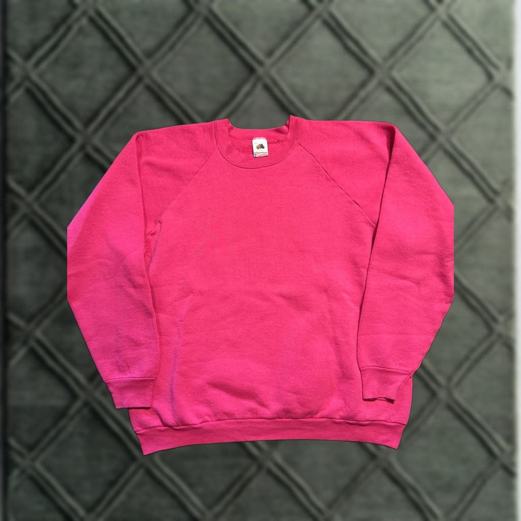 Fruit Of The Loom VINTAGE Fruit of the Loom Sweatshirt Pink 2XL Unisex Adults 90s Pullover Crewneck Sweatshirt Size US XXL / EU 58 / 5 - 1 Thumbnail
