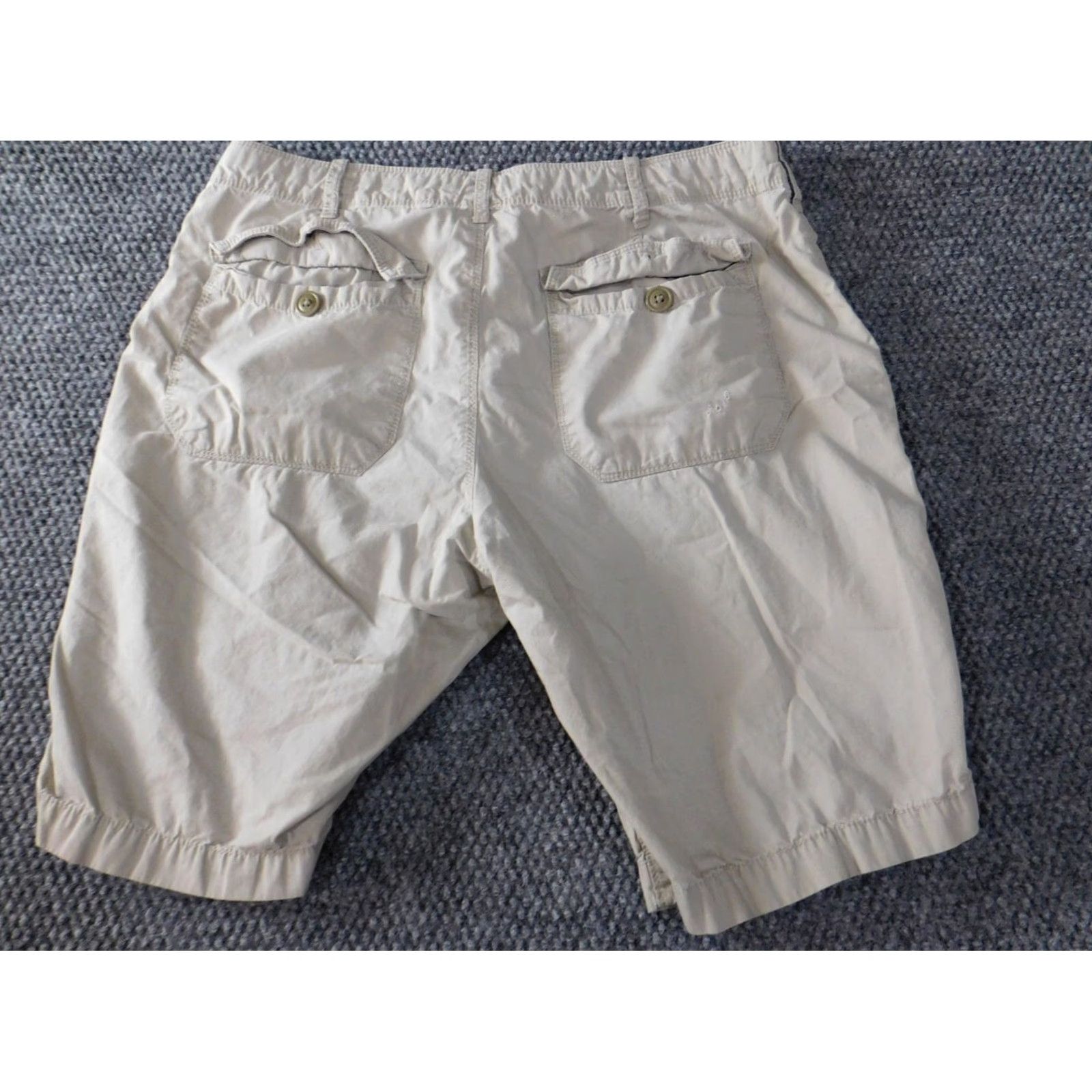 Express Express Mens Shorts 30 Beige Chino Flat Front Cotton Regular Pockets Logo Casual Vintage: No Men XS? Size US 30 / EU 46 - 7 Thumbnail