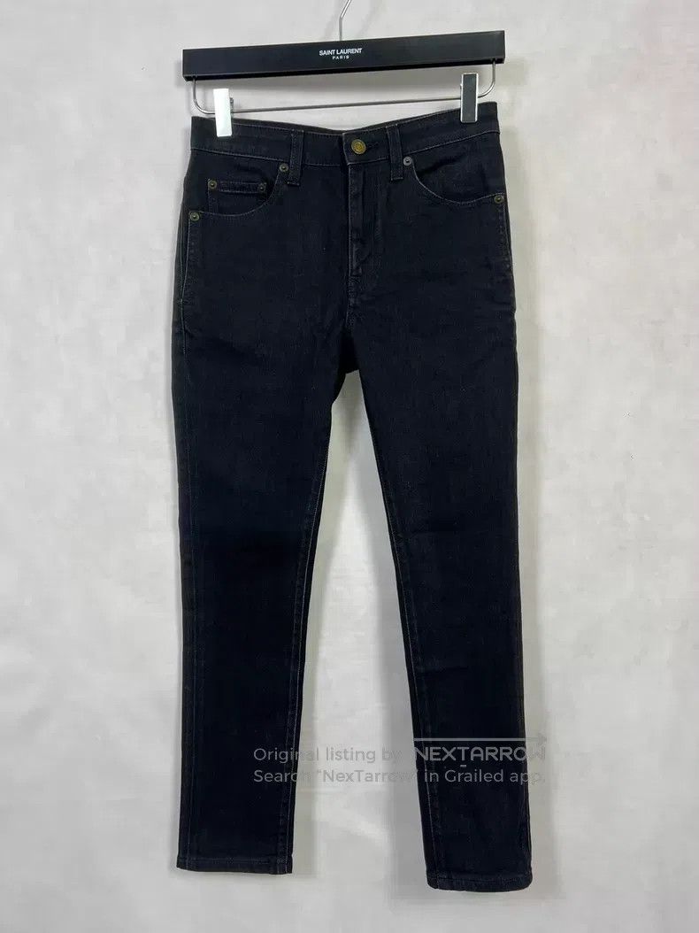 Saint Laurent Paris Saint Laurent Paris Black Distressed Denim Pants Size 25" / US 0 / IT 36 - 1 Thumbnail
